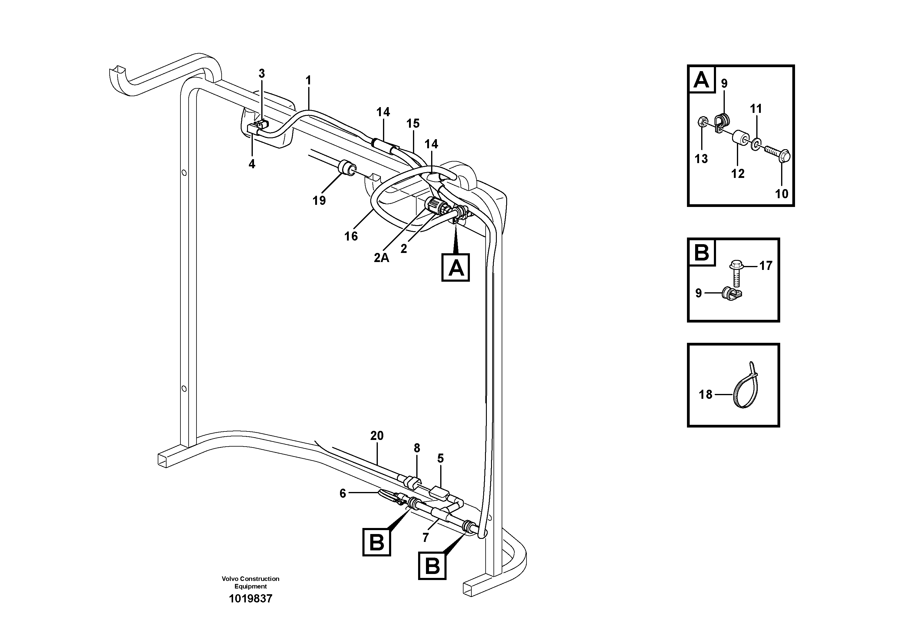 Схема запчастей Volvo L120E - 90472 Cable harness, radiator L120E S/N 19804- SWE, 66001- USA, 71401-BRA, 54001-IRN