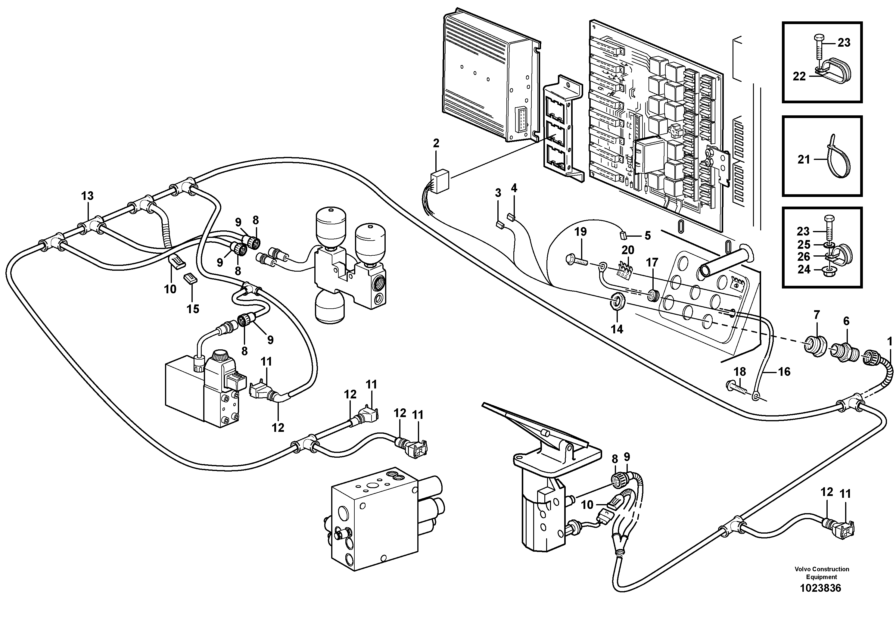 Схема запчастей Volvo L120E - 94873 Cable harness, under cab L120E S/N 19804- SWE, 66001- USA, 71401-BRA, 54001-IRN