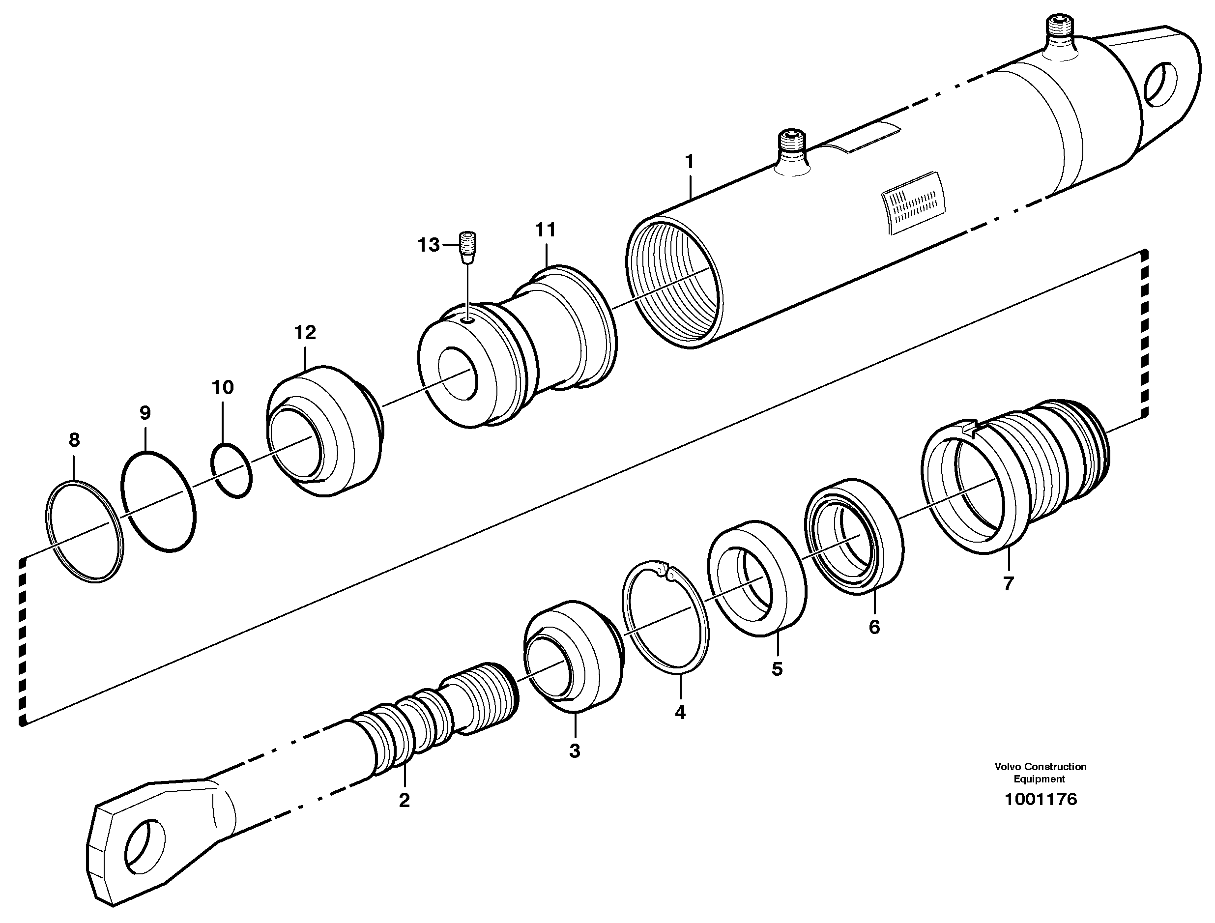 Схема запчастей Volvo L120E - 7653 Гидроцилиндр L120E S/N 16001 - 19668 SWE, 64001- USA, 70701-BRA