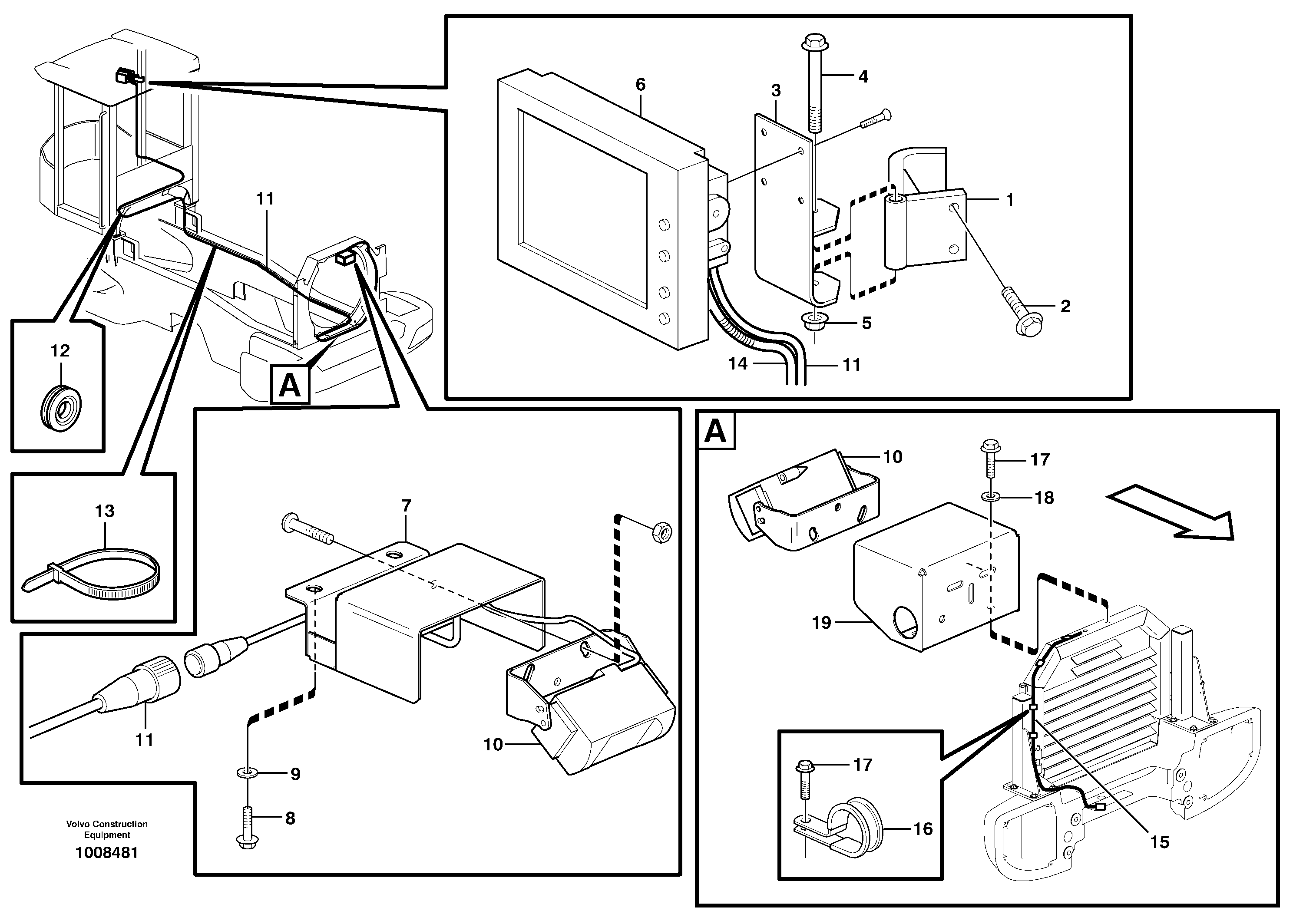 Схема запчастей Volvo L120E - 14939 Camera inclusive monitor L120E S/N 19804- SWE, 66001- USA, 71401-BRA, 54001-IRN