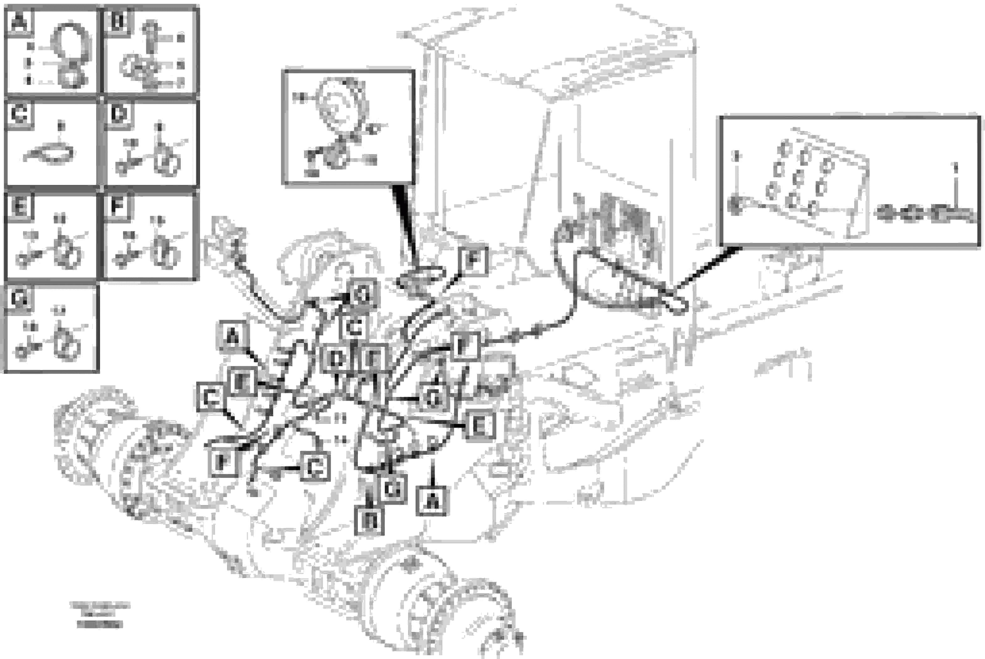 Схема запчастей Volvo L120E - 61588 Front cable harness with assembly parts L120E S/N 16001 - 19668 SWE, 64001- USA, 70701-BRA