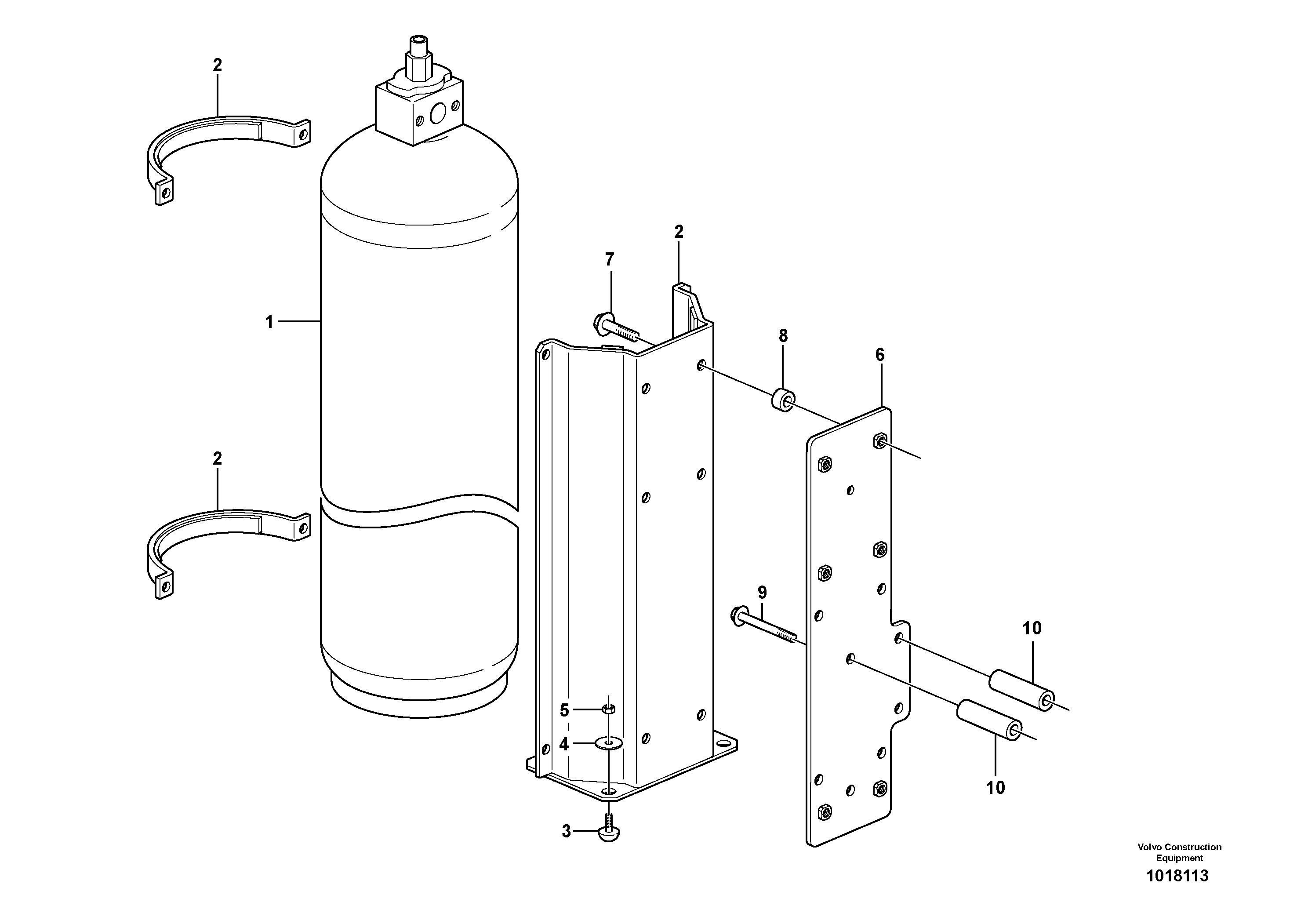 Схема запчастей Volvo L120E - 8240 Tank with fitting parts L120E S/N 16001 - 19668 SWE, 64001- USA, 70701-BRA