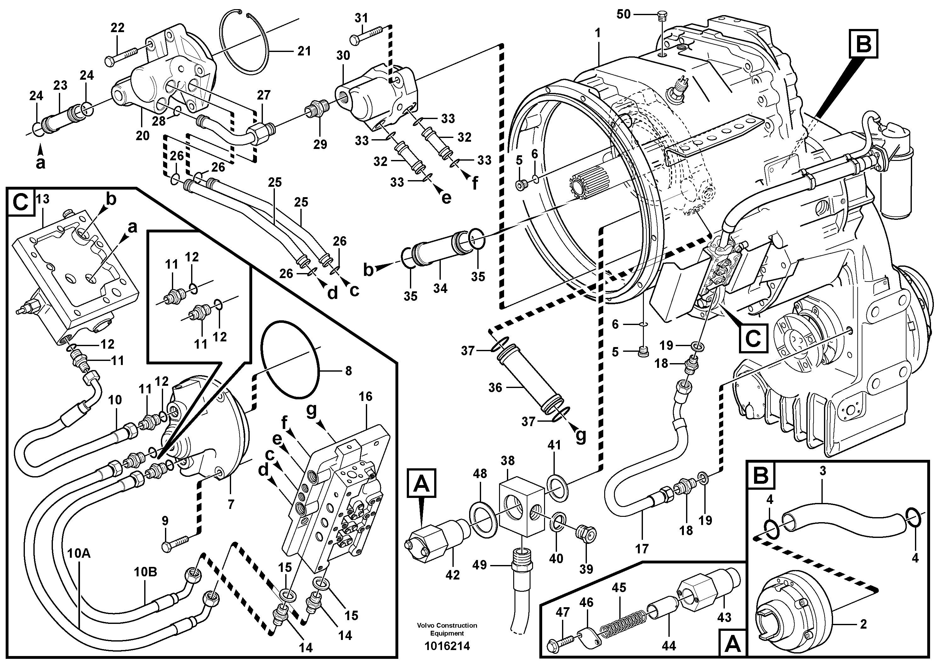 Схема запчастей Volvo L120E - 14945 Oil distributor and tube L120E S/N 19804- SWE, 66001- USA, 71401-BRA, 54001-IRN