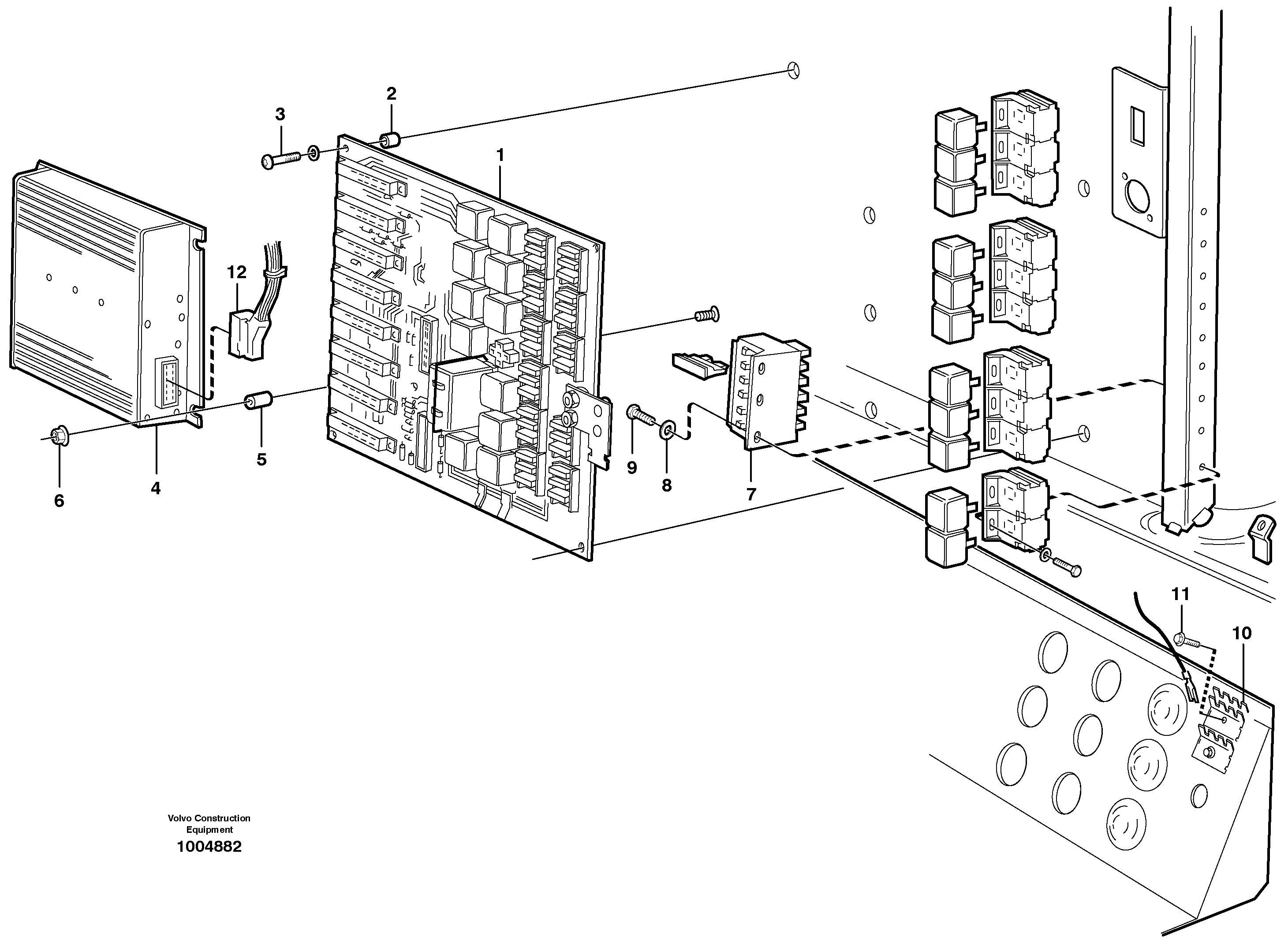 Схема запчастей Volvo L120E - 5398 Electrical distribution box L120E S/N 16001 - 19668 SWE, 64001- USA, 70701-BRA