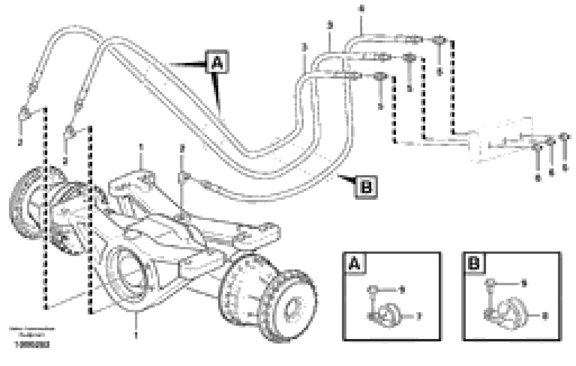 Схема запчастей Volvo L120E - 7920 Lubricant lines for planet shaft L120E S/N 19804- SWE, 66001- USA, 71401-BRA, 54001-IRN