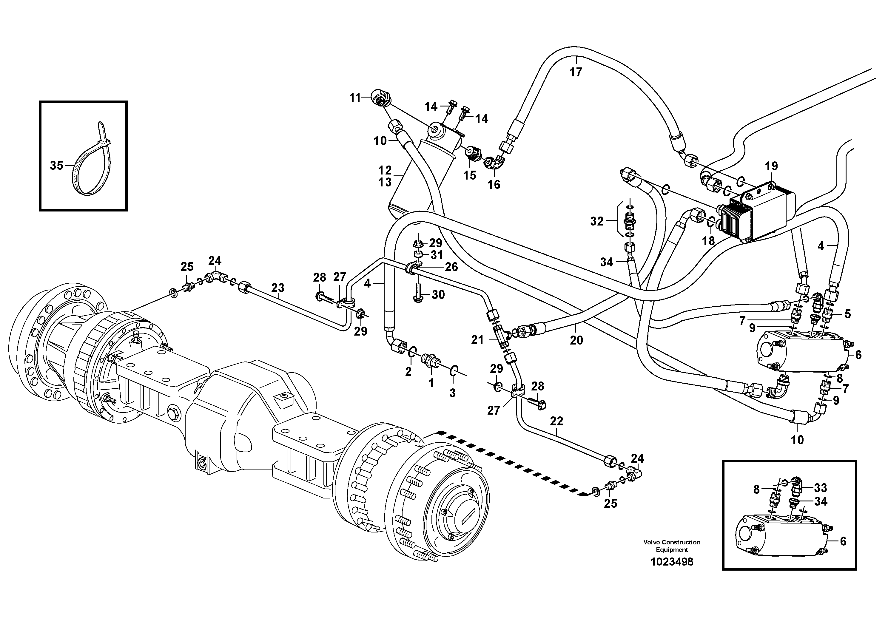 Схема запчастей Volvo L120E - 7368 Oil cooler, forword, pump circuit L120E S/N 19804- SWE, 66001- USA, 71401-BRA, 54001-IRN