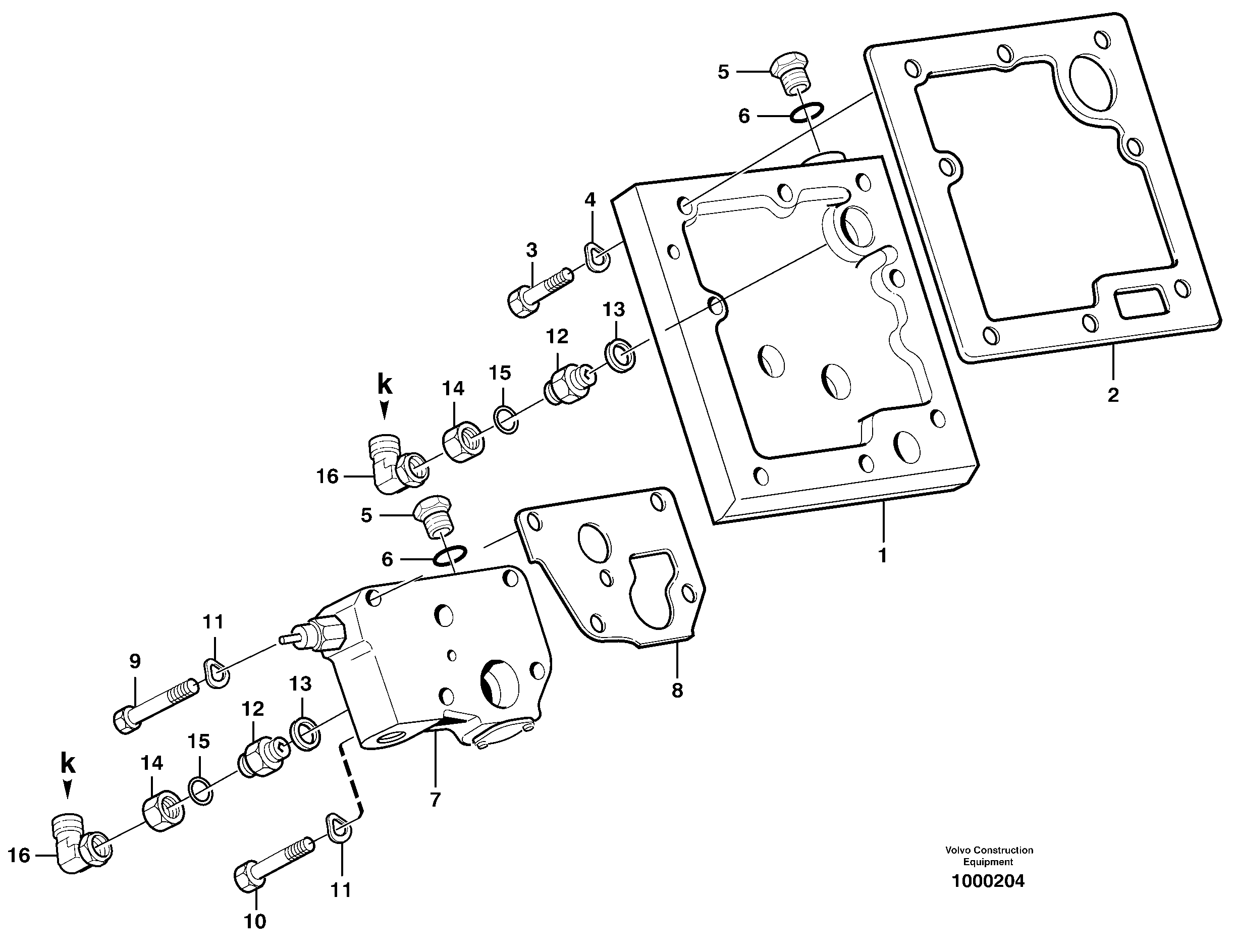 Схема запчастей Volvo L120E - 10580 Lubricating oil valve with fitting parts L120E S/N 16001 - 19668 SWE, 64001- USA, 70701-BRA