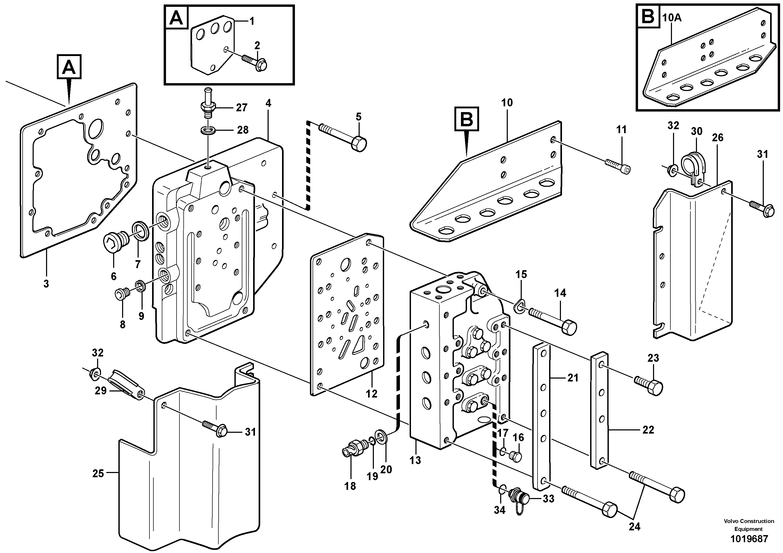 Схема запчастей Volvo L120E - 82352 Range selector valve with fitting parts L120E S/N 16001 - 19668 SWE, 64001- USA, 70701-BRA