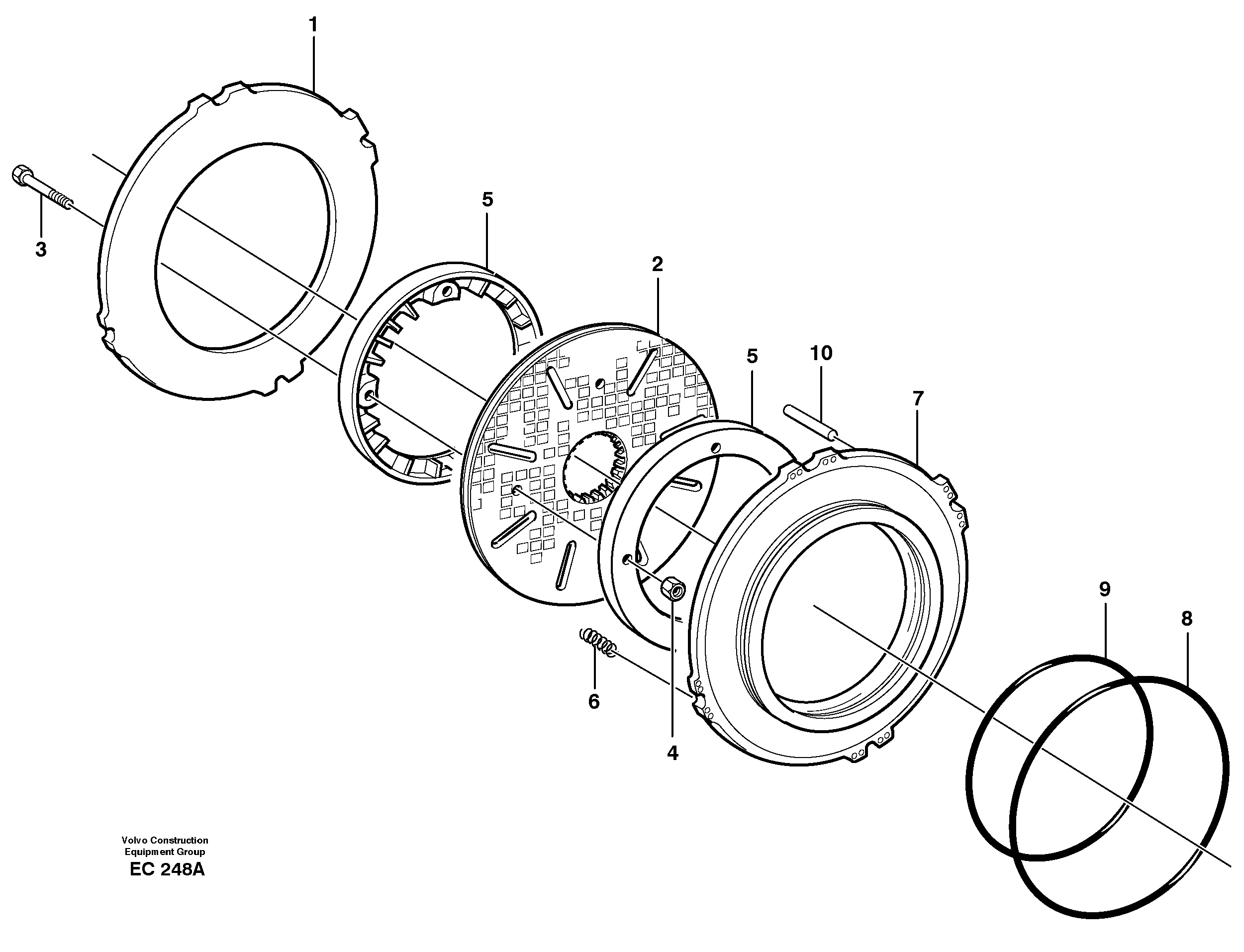 Схема запчастей Volvo L60E - 39565 Multi-disc brake, front L60E