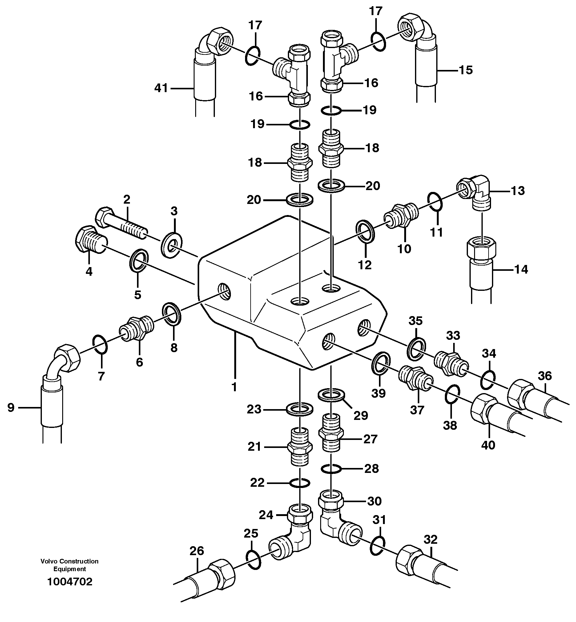 Схема запчастей Volvo L60E - 41763 Shift valve with fitting parts L60E