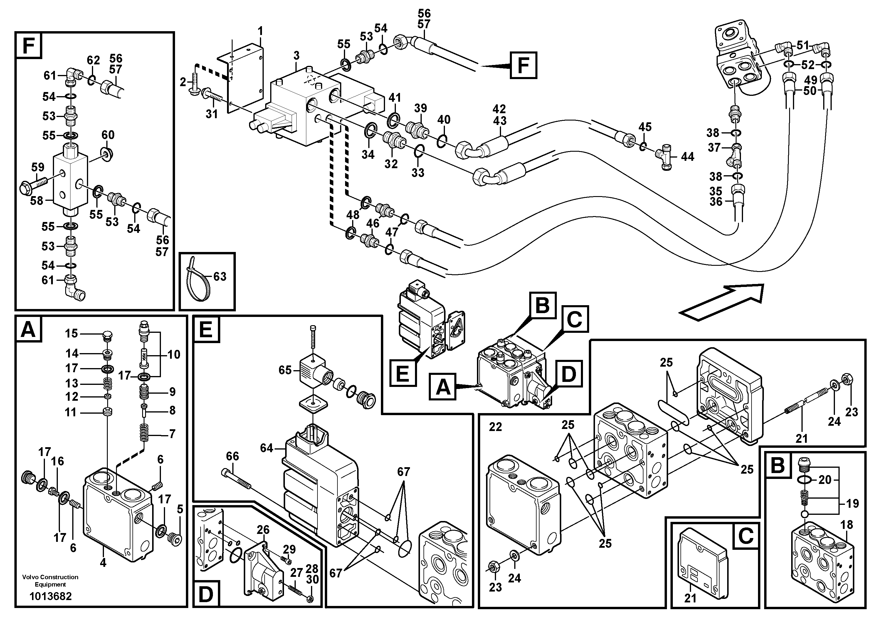 Схема запчастей Volvo L60E - 104647 CDC - steering L60E