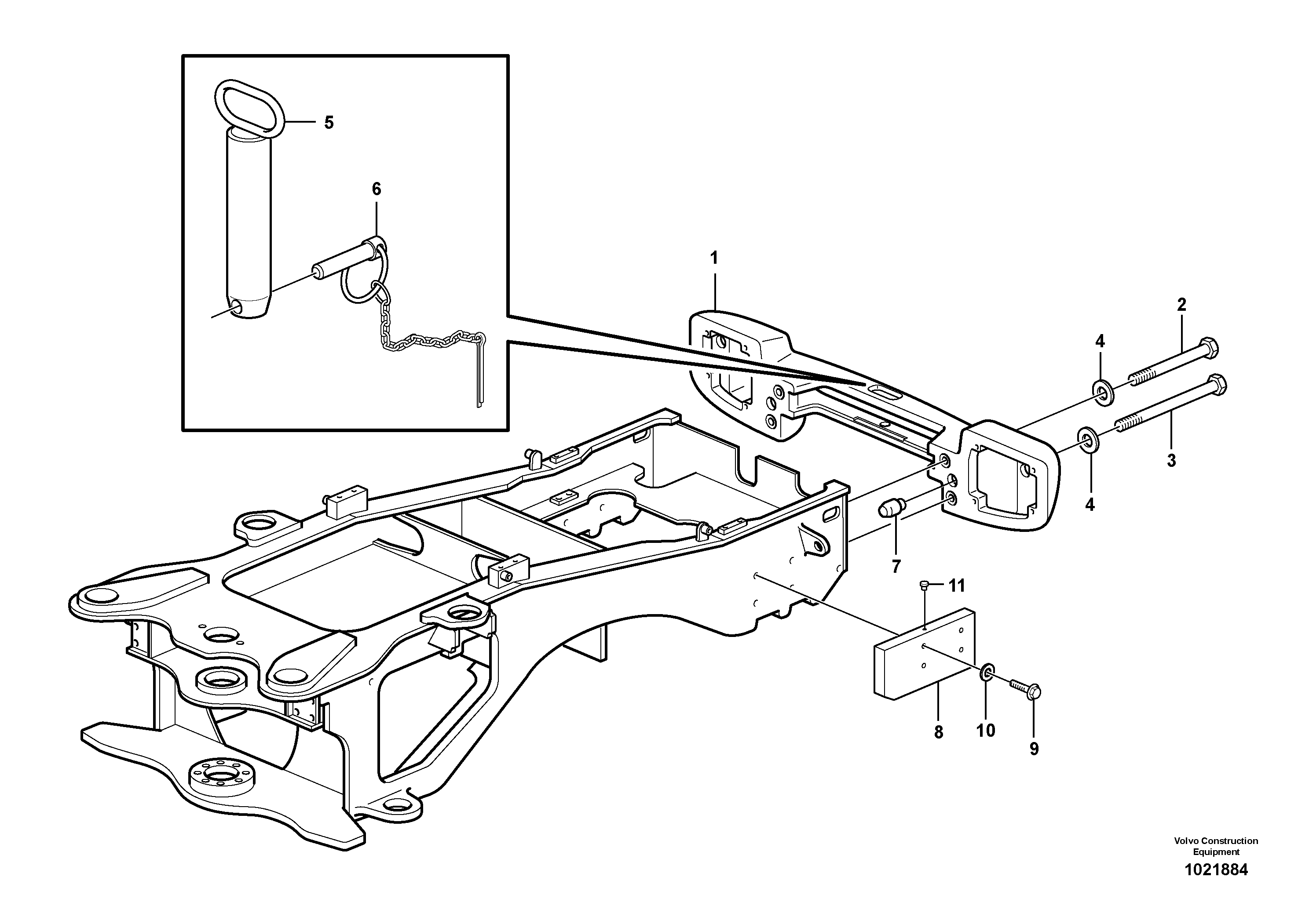 Схема запчастей Volvo L60E - 41784 Rear hitch and counterweight L60E