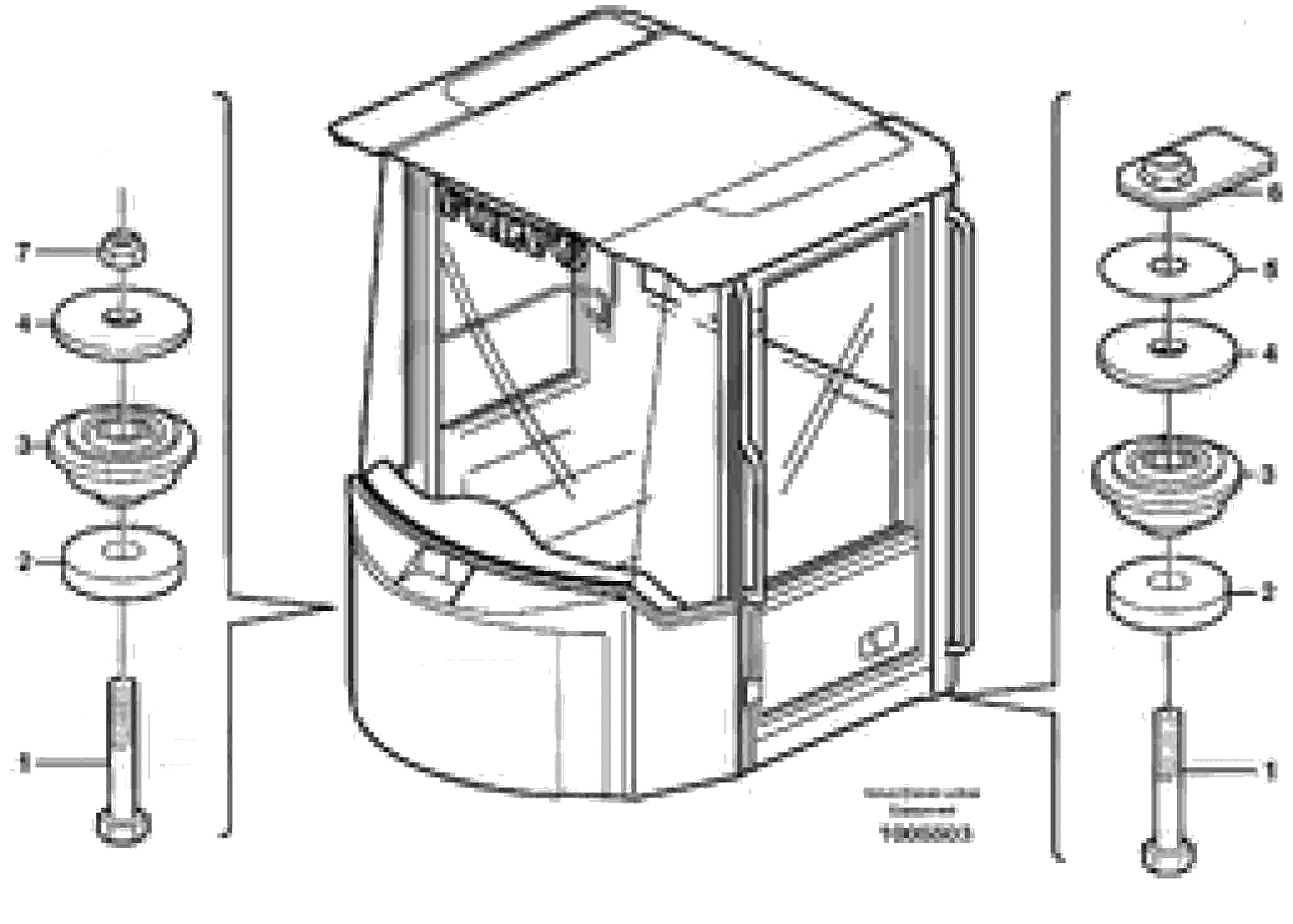 Схема запчастей Volvo L60E - 38726 Cab mounting block L60E