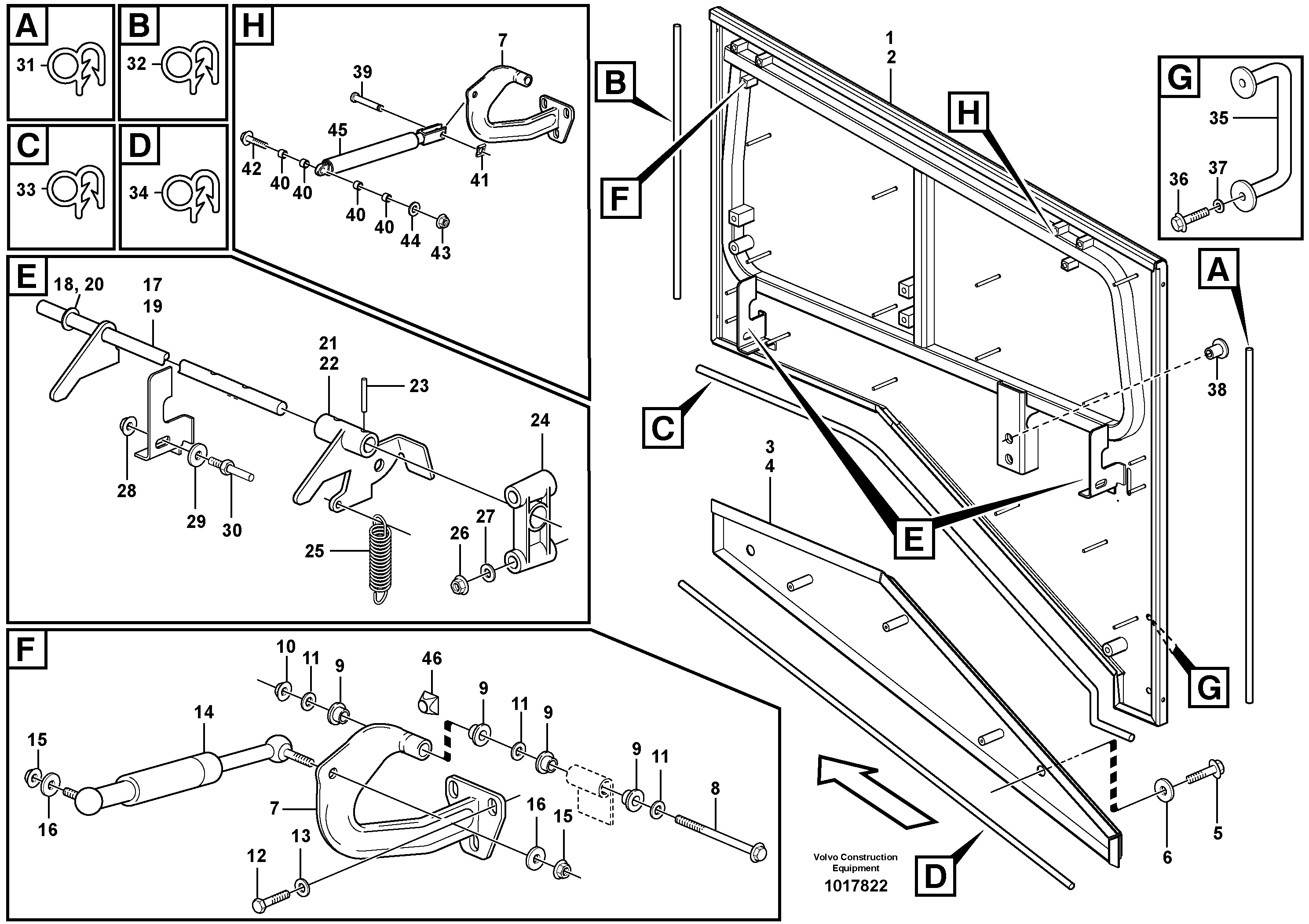 Схема запчастей Volvo L60E - 31892 Top plate, side hatches, rear L60E