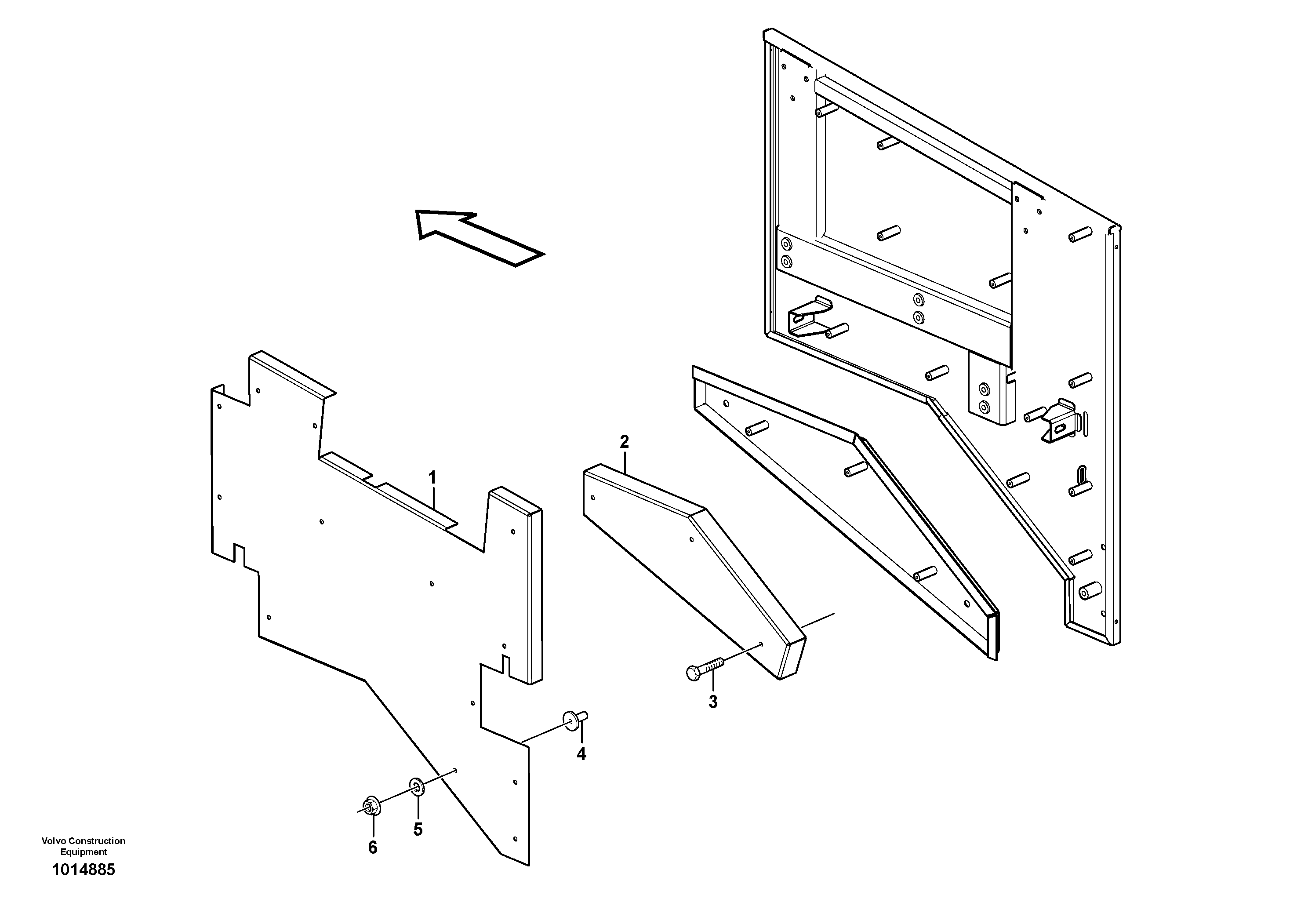 Схема запчастей Volvo L60E - 38732 Top plate, side hatches, rear L60E