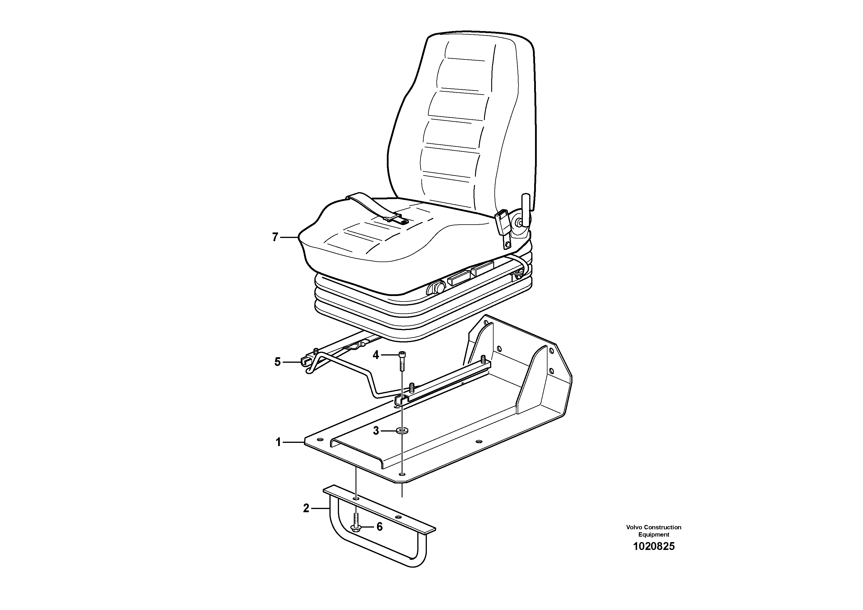 Схема запчастей Volvo L60E - 39522 Operator seat with fitting parts L60E