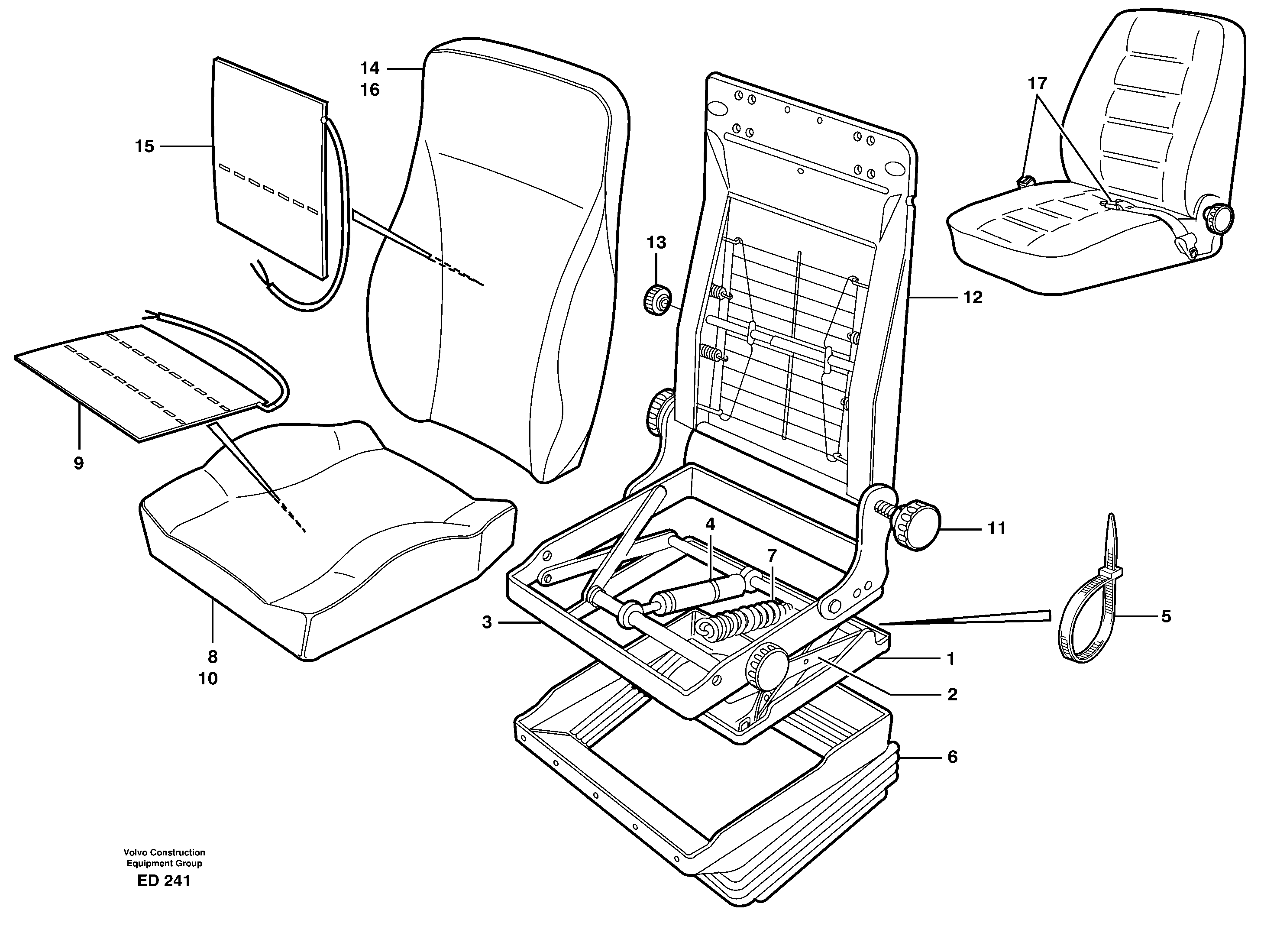 Схема запчастей Volvo L60E - 39532 Drivers seat L60E