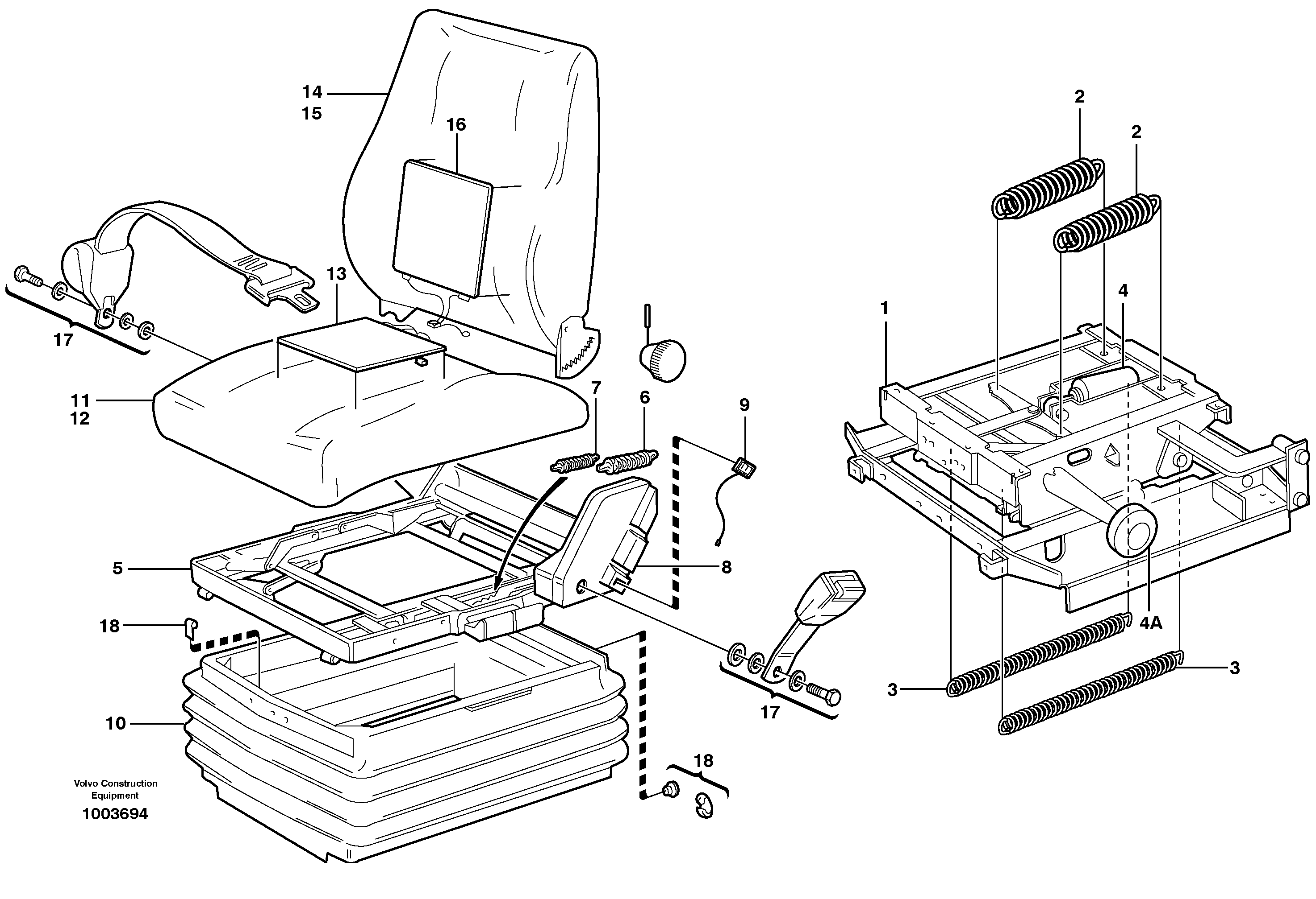 Схема запчастей Volvo L60E - 58225 Operators seat, ISRI L60E