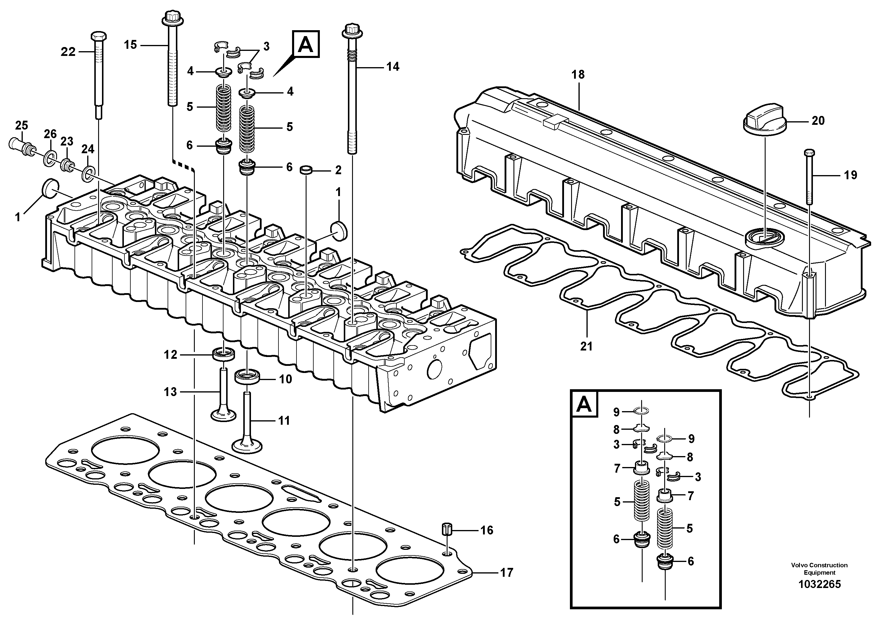 Схема запчастей Volvo L60E - 36923 Головка блока цилиндров L60E