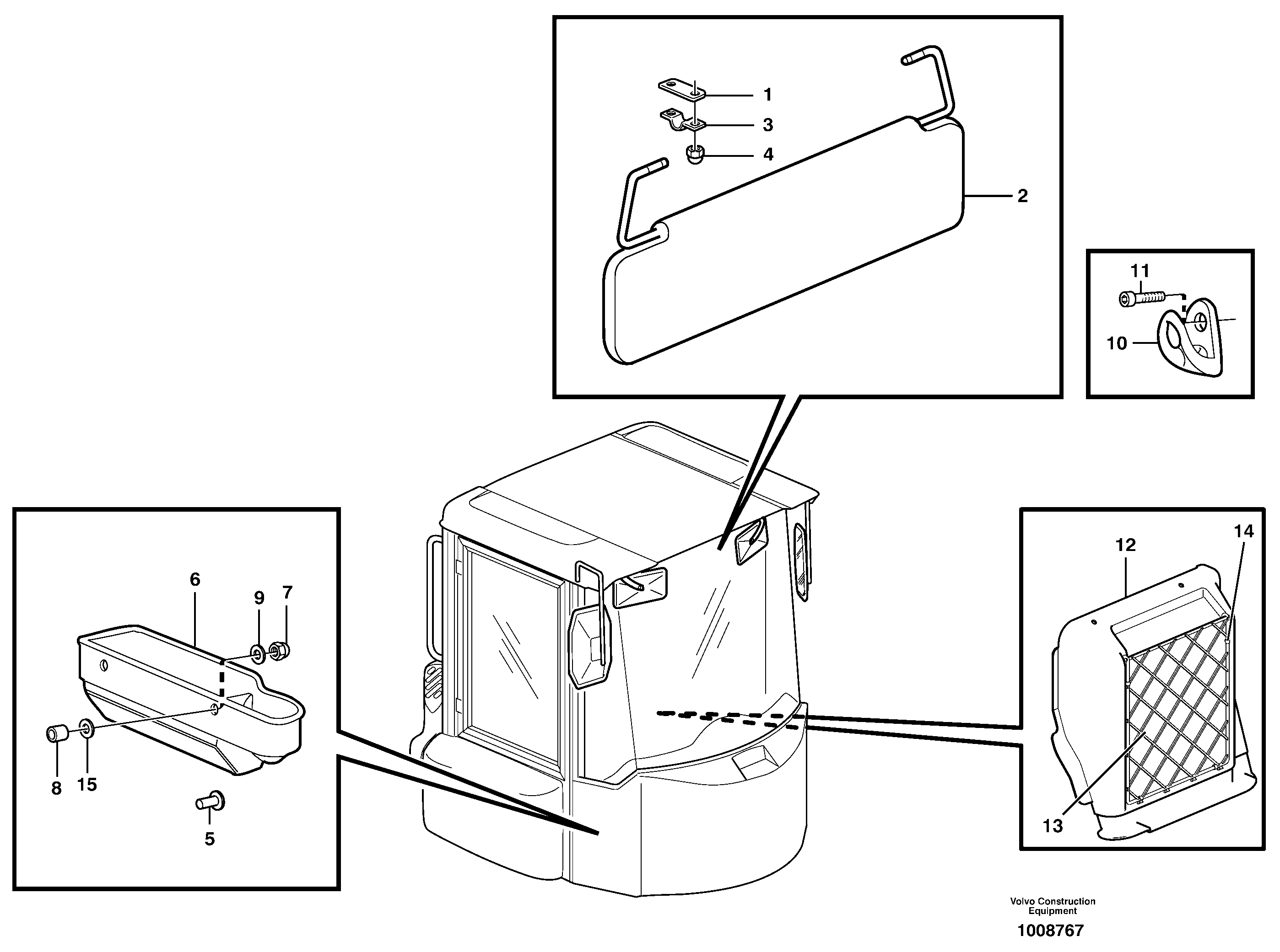 Схема запчастей Volvo L60E - 40019 Interior components L60E