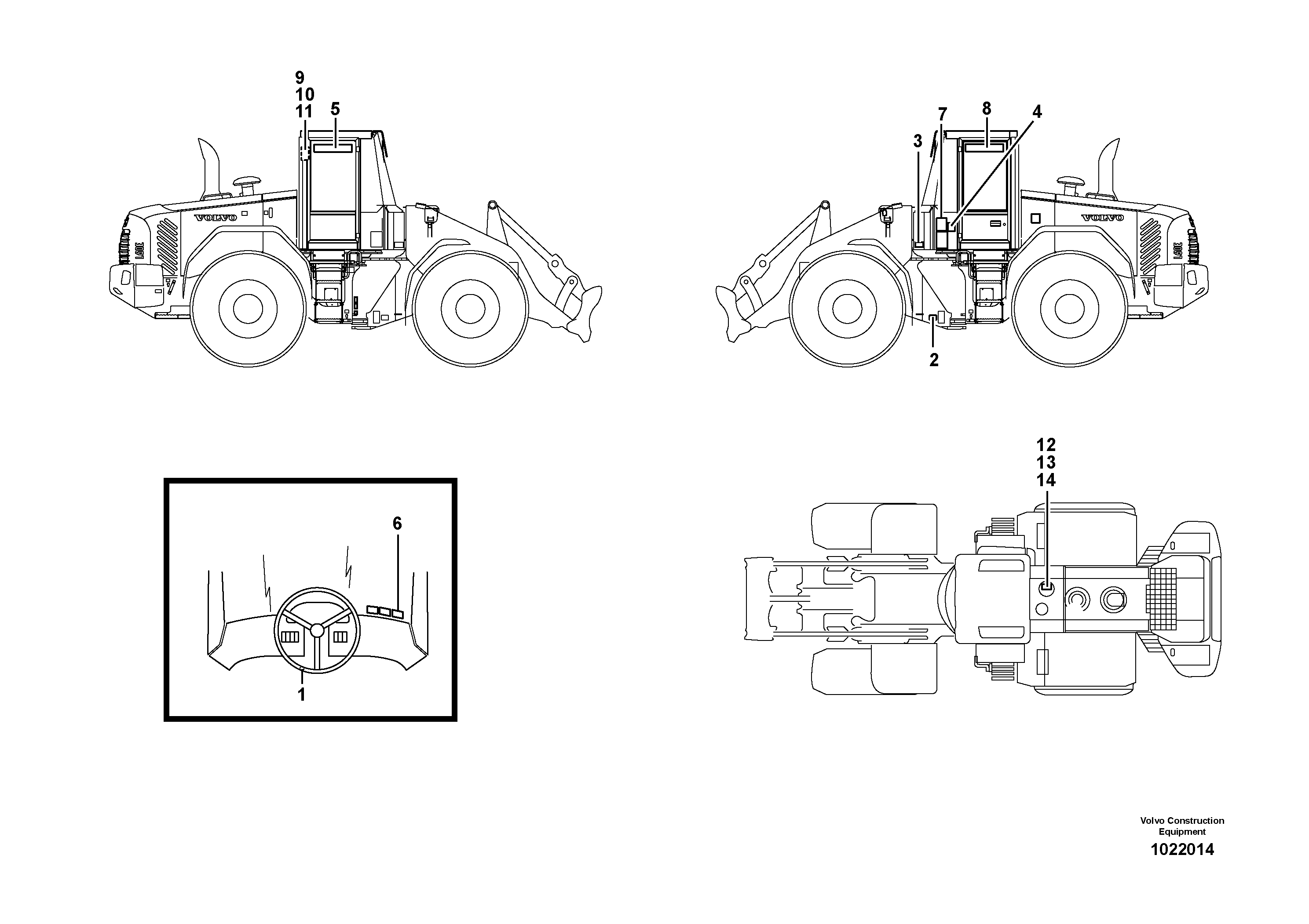 Схема запчастей Volvo L60E - 15522 Sign plates and decals L60E