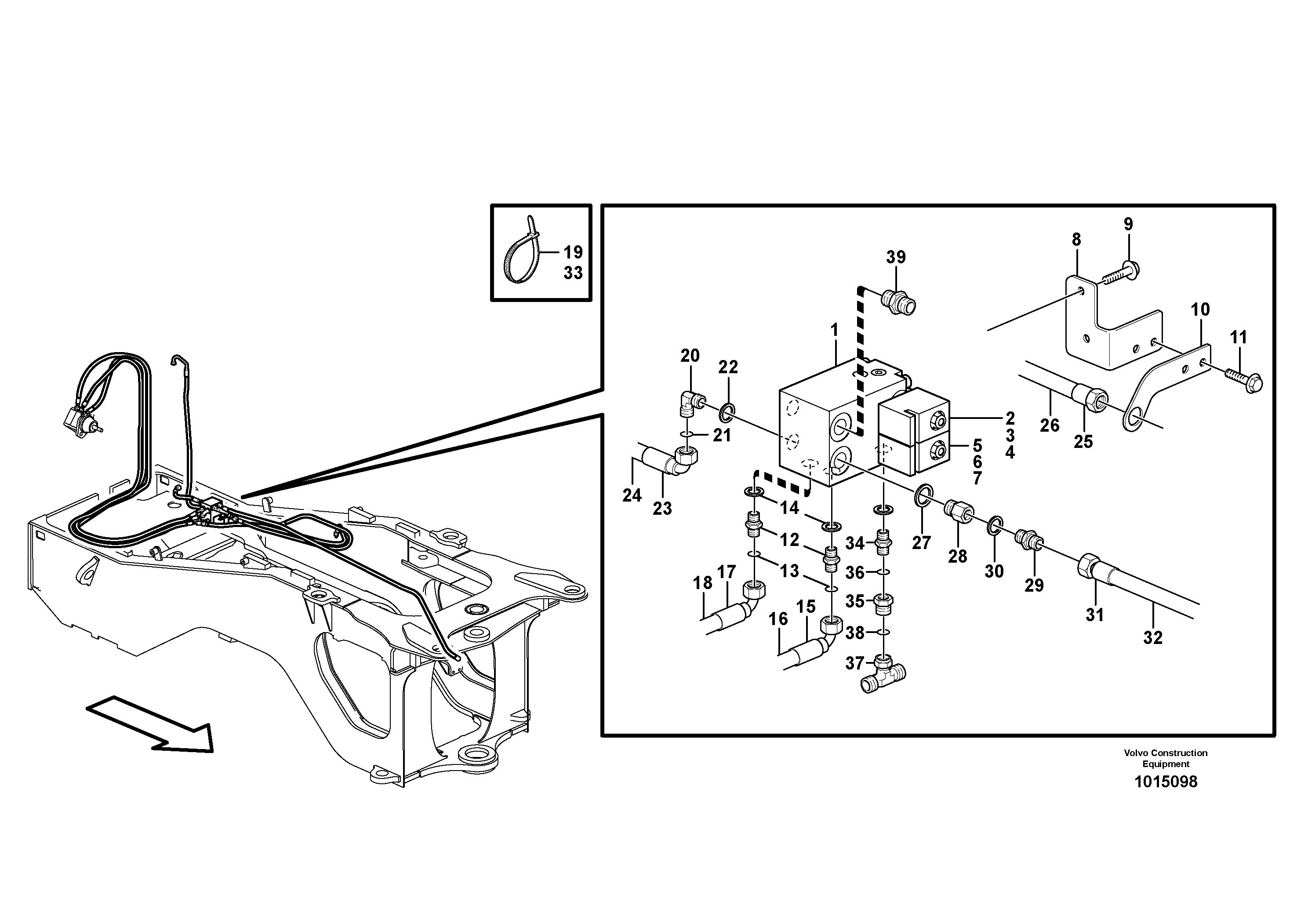 Схема запчастей Volvo L60E - 33788 Hoses to fan drive L60E