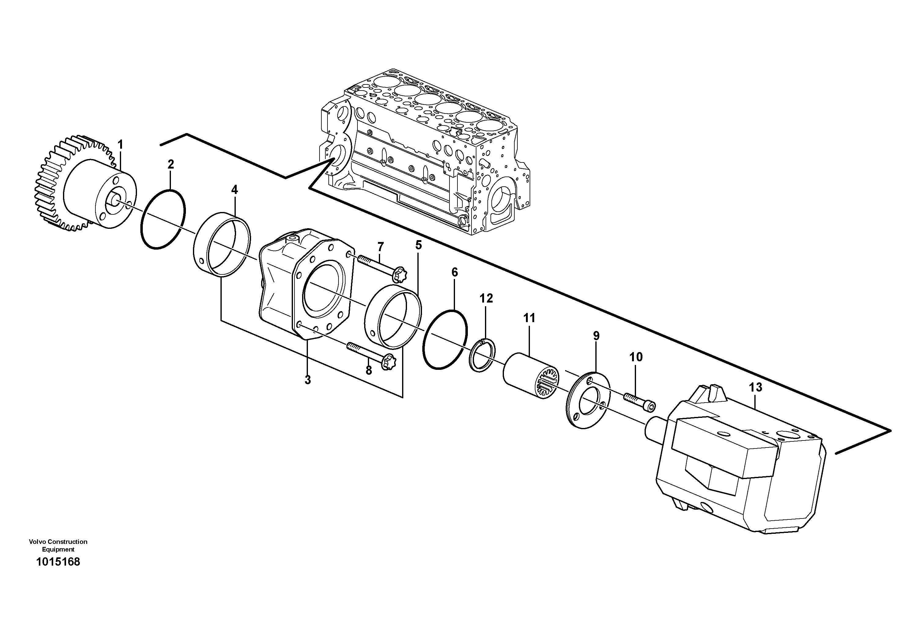 Схема запчастей Volvo L60E - 33796 Pump drive power take-off L60E