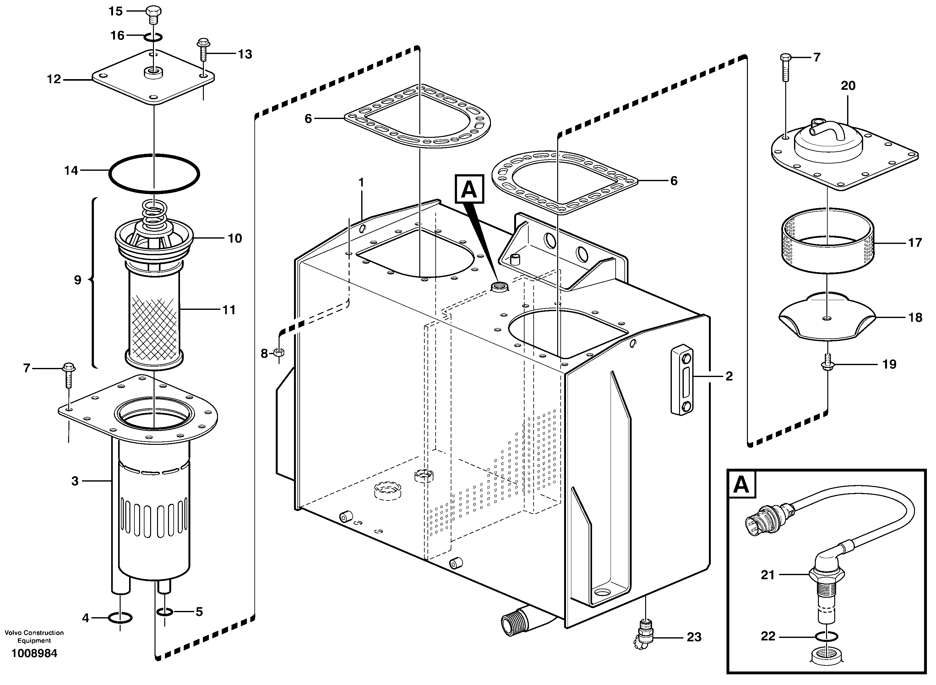 Схема запчастей Volvo L60E - 45136 Гидробак L60E