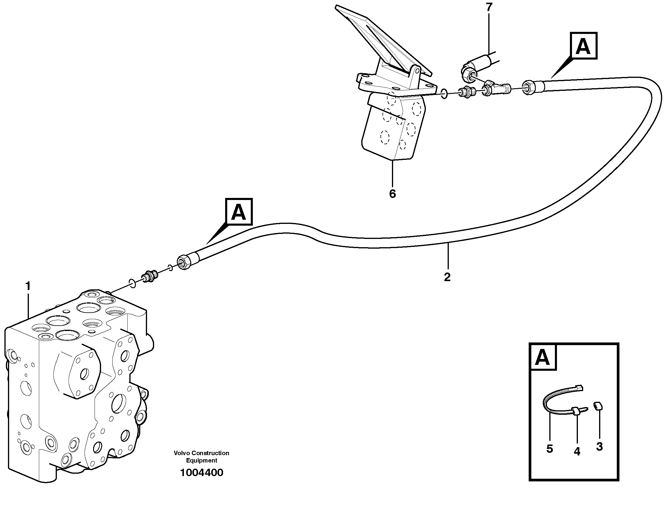 Схема запчастей Volvo L60E - 45144 Drainage line, control valve L60E