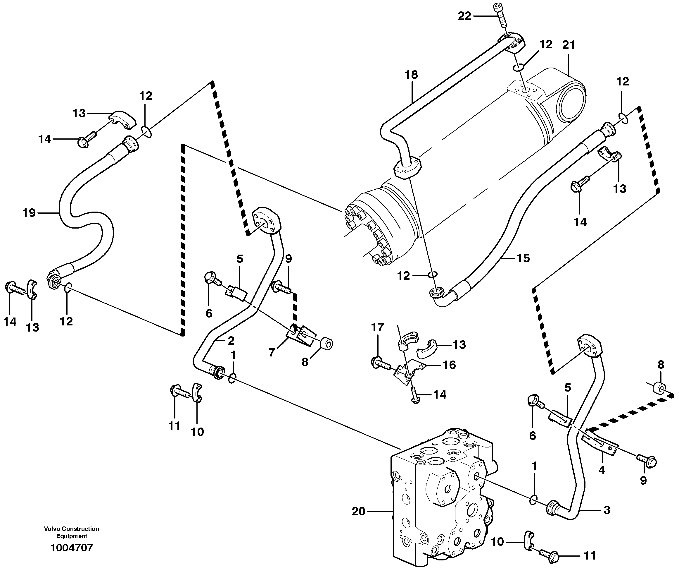 Схема запчастей Volvo L60E - 83640 Hydraulic system, tilt function L60E