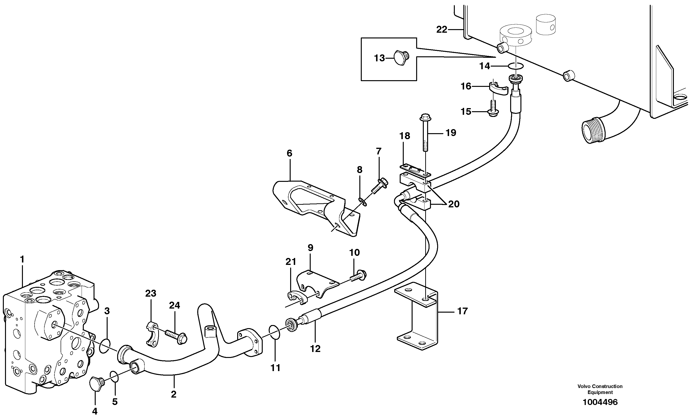 Схема запчастей Volvo L60E - 84174 Hydraulic system, return line L60E