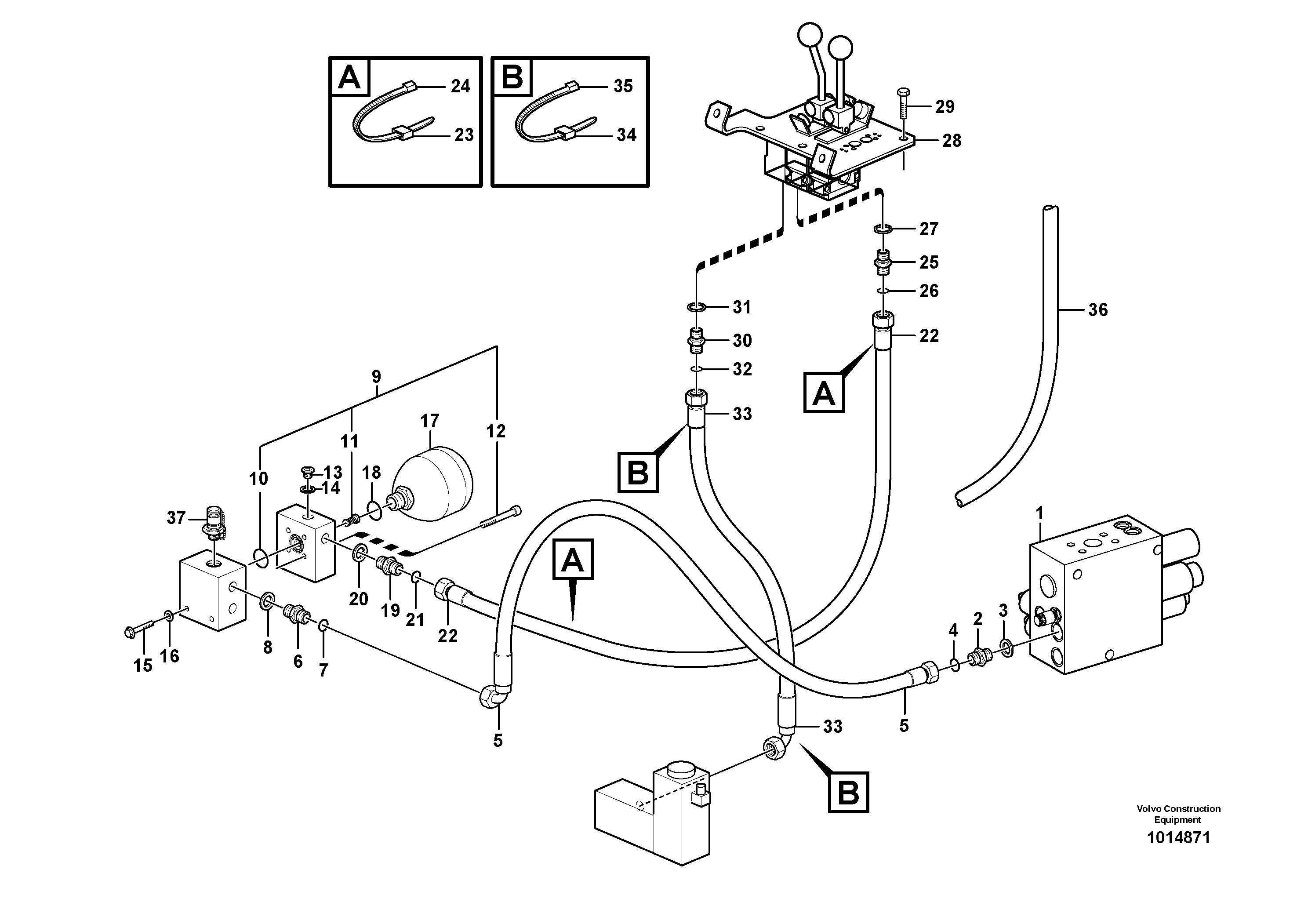 Схема запчастей Volvo L60E - 37213 Servo - hydraulic L60E