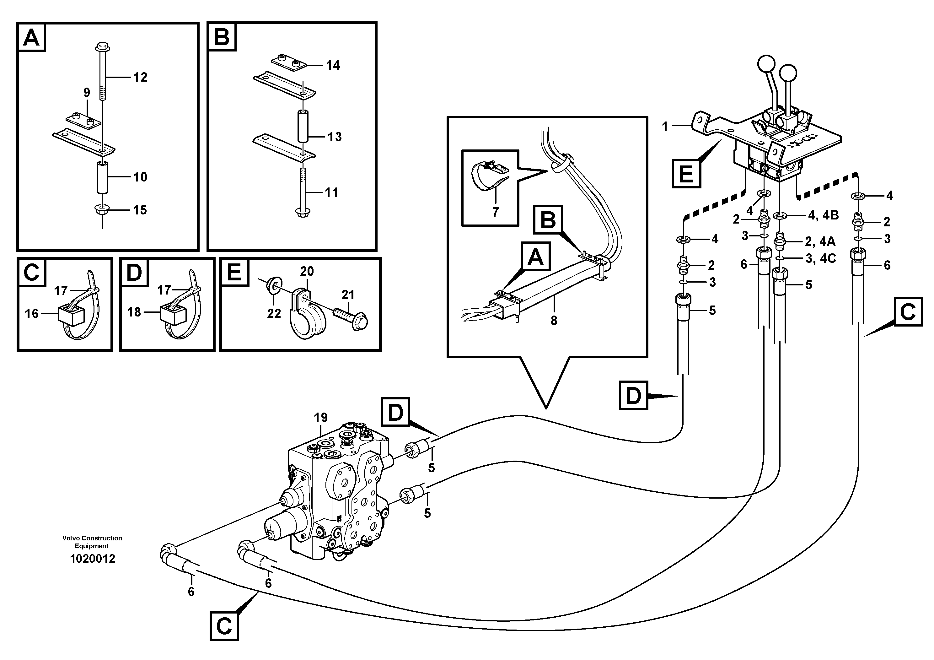 Схема запчастей Volvo L60E - 37218 Control lines L60E