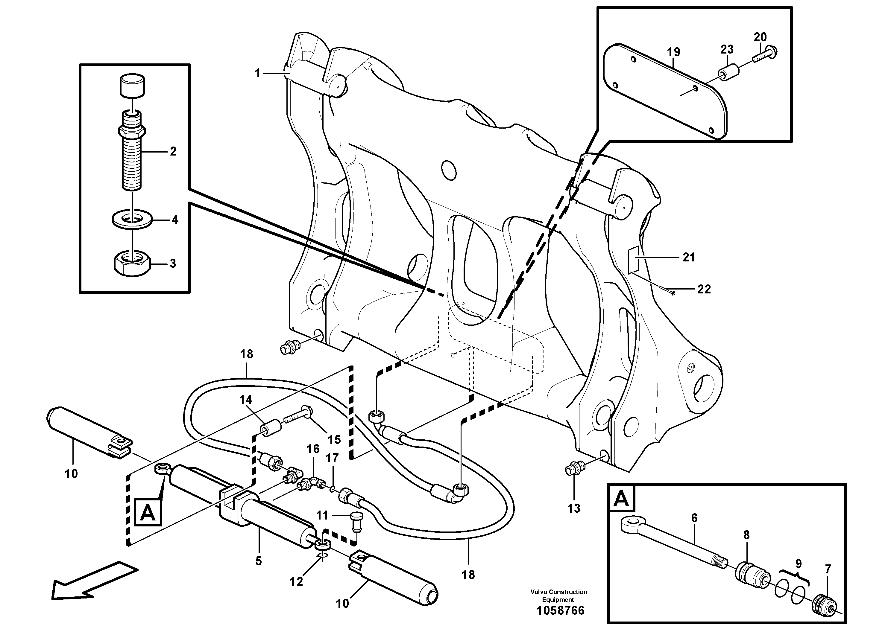 Схема запчастей Volvo L60E - 105635 Attachment bracket L60E