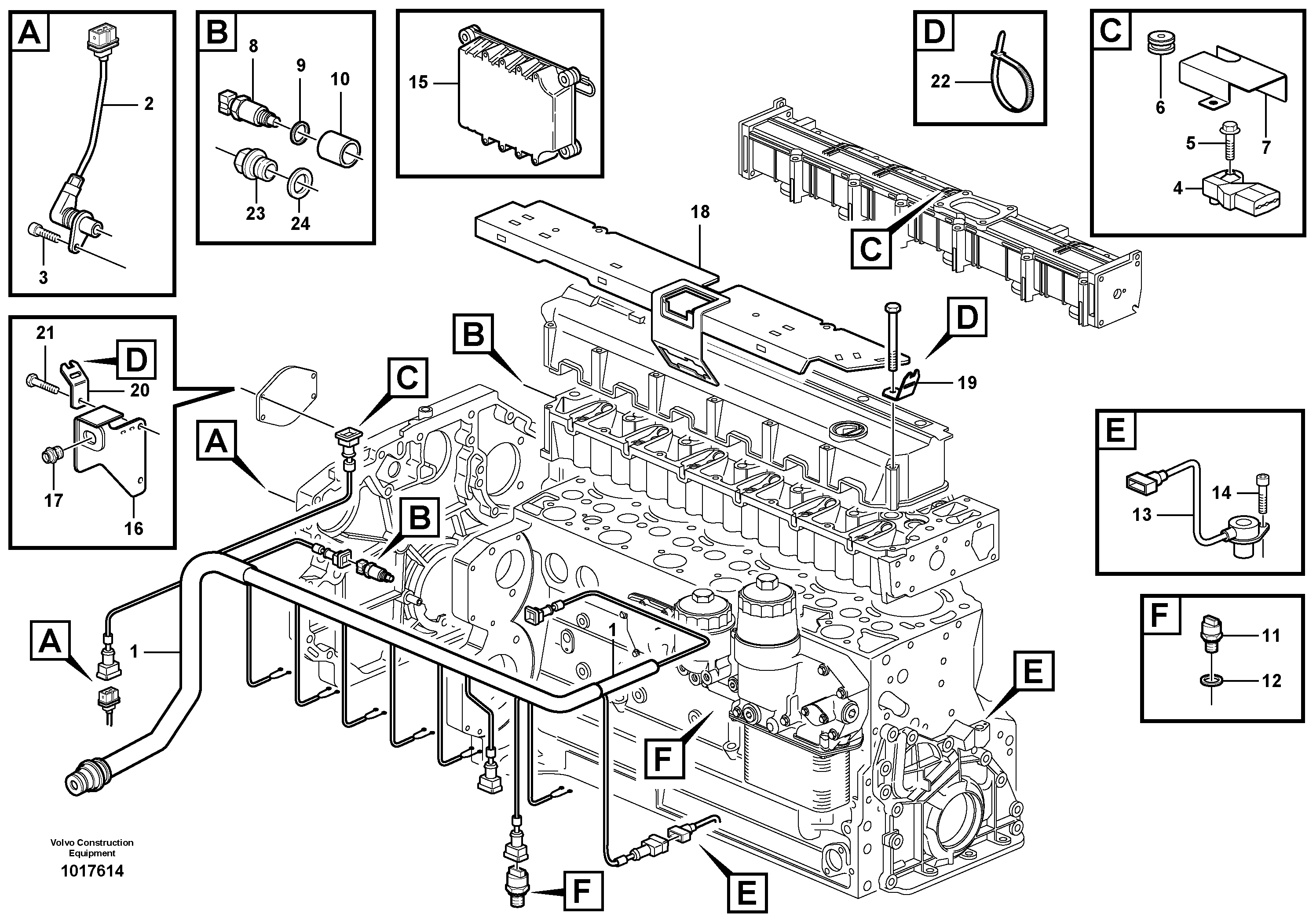 Схема запчастей Volvo L60E - 27810 Cable harness, engine L60E