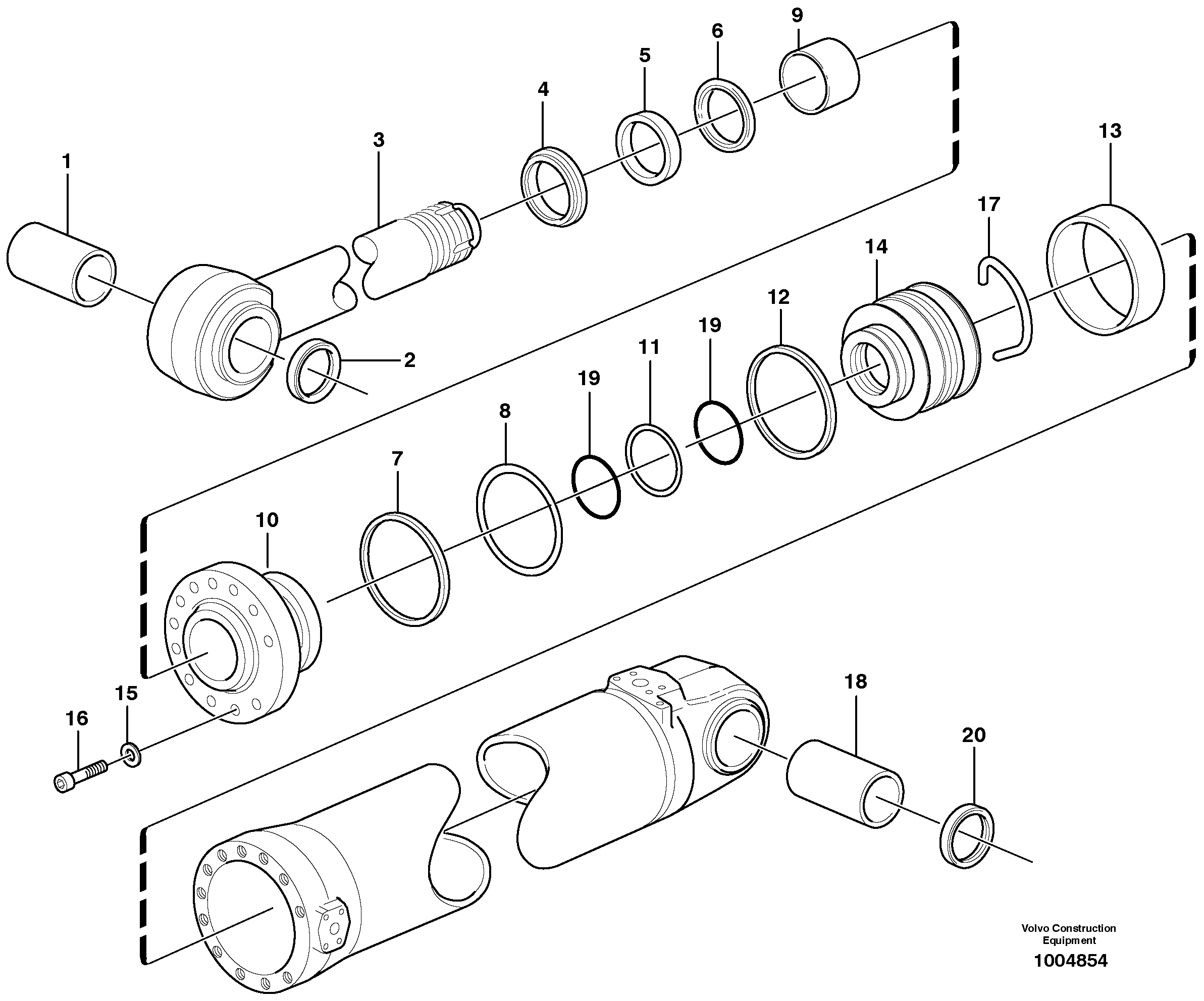 Схема запчастей Volvo L60E - 23368 Hydraulic cylinder, tilt L60E