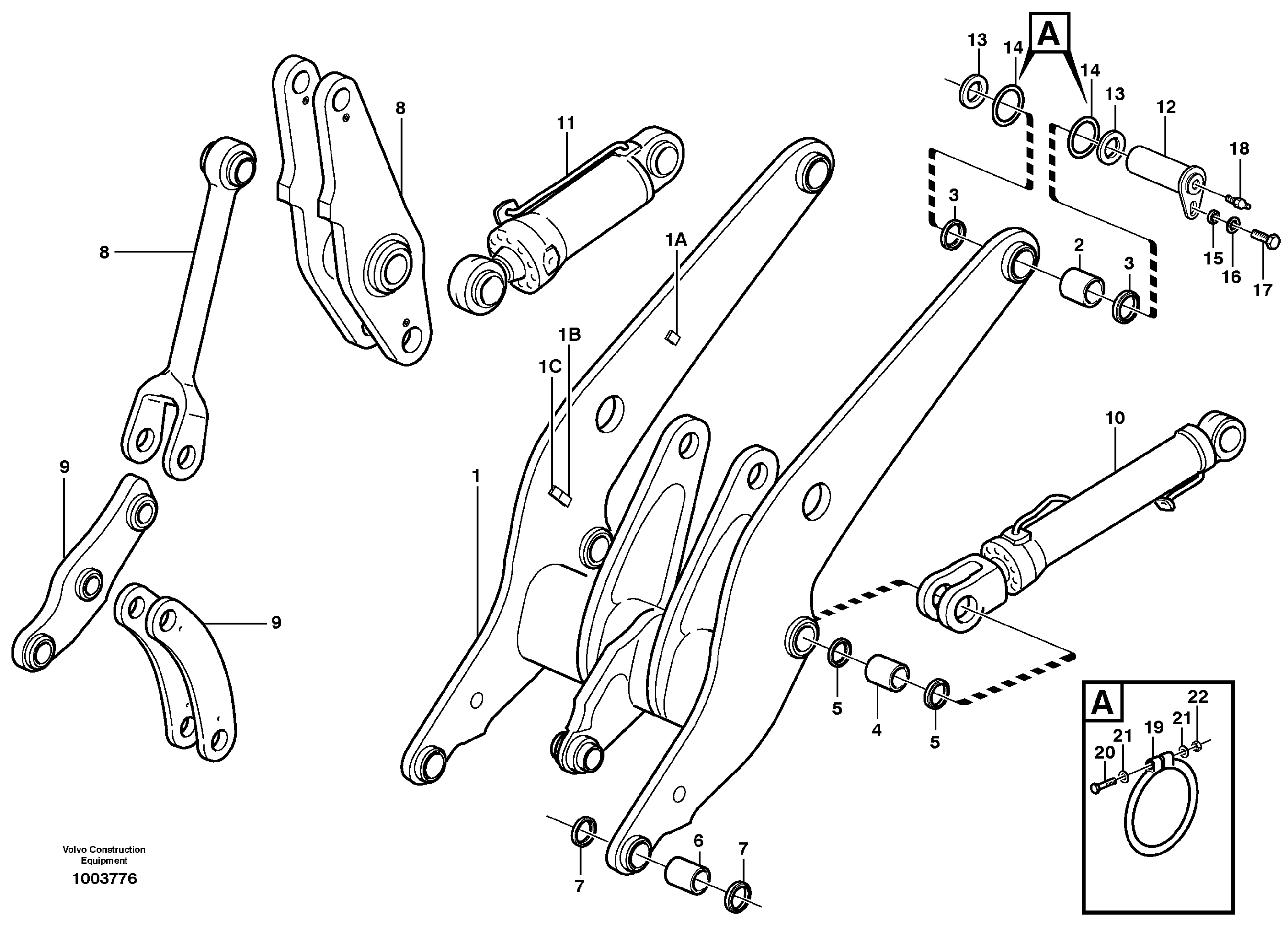 Схема запчастей Volvo L60E - 66797 Lifting frame work with assembly parts L60E