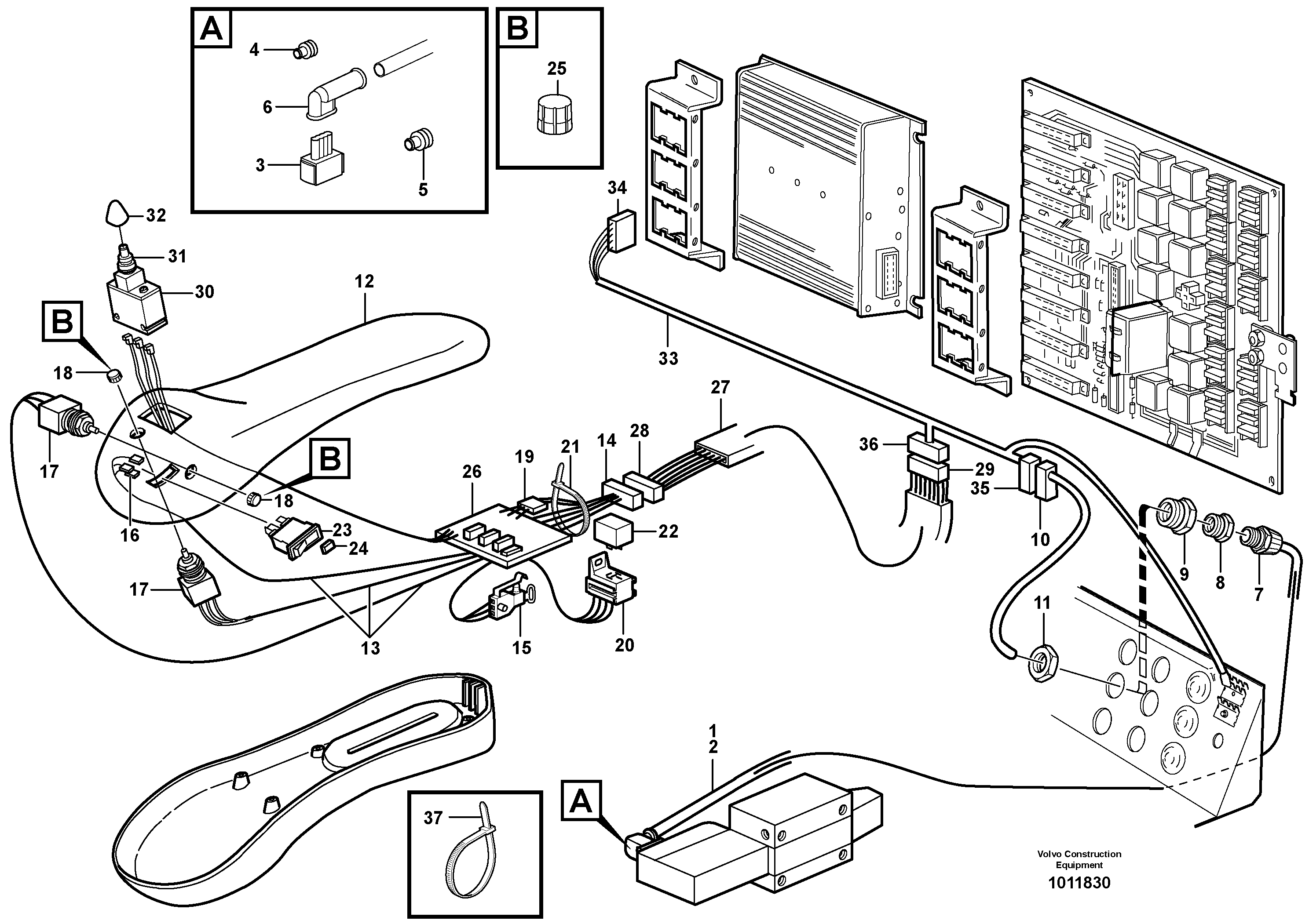 Схема запчастей Volvo L60E - 61719 Cable harness, CDC - steering L60E