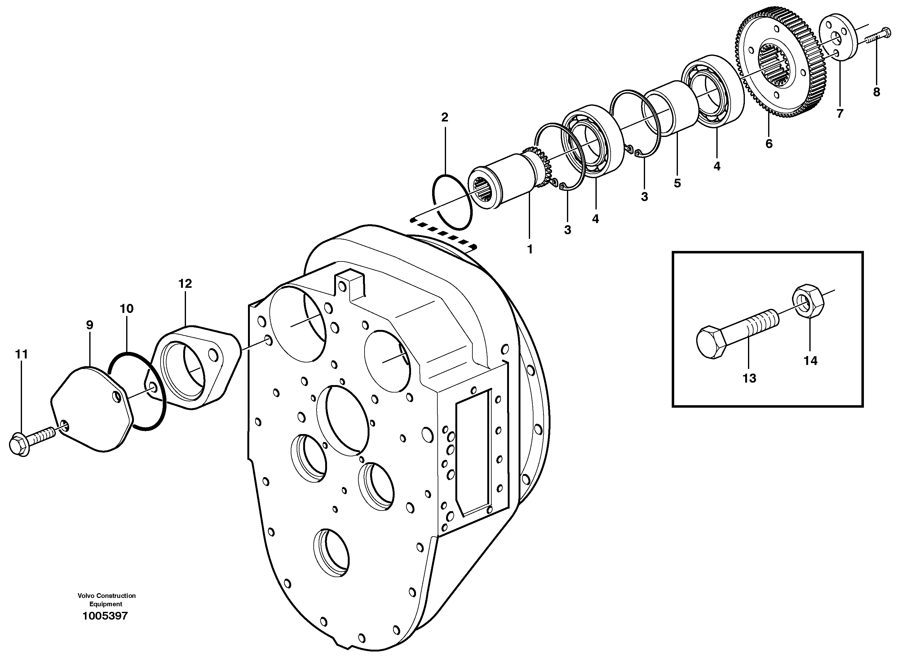 Схема запчастей Volvo L60E - 39949 Pump drive L60E