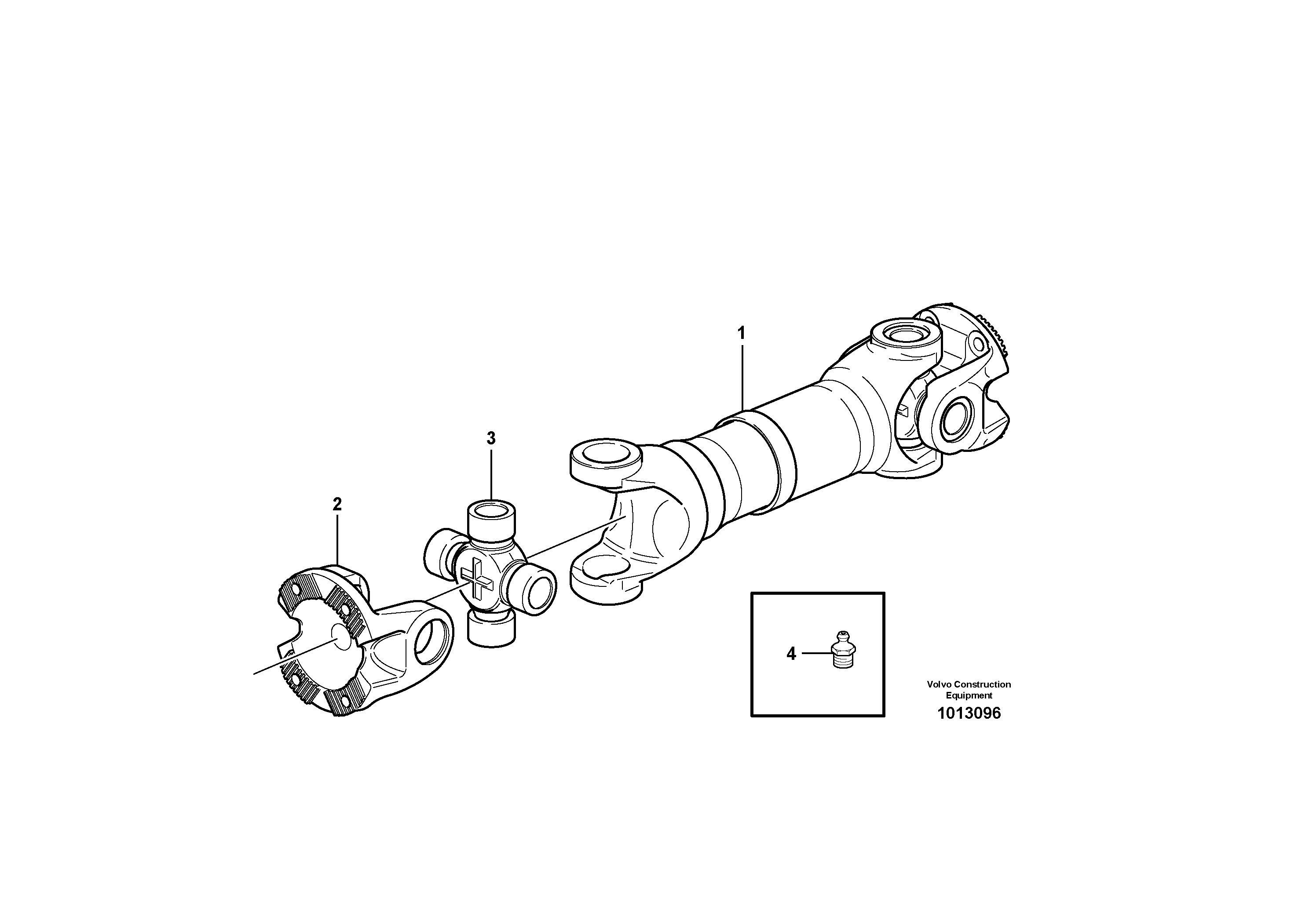 Схема запчастей Volvo L60E - 39958 Propellershaft rear L60E