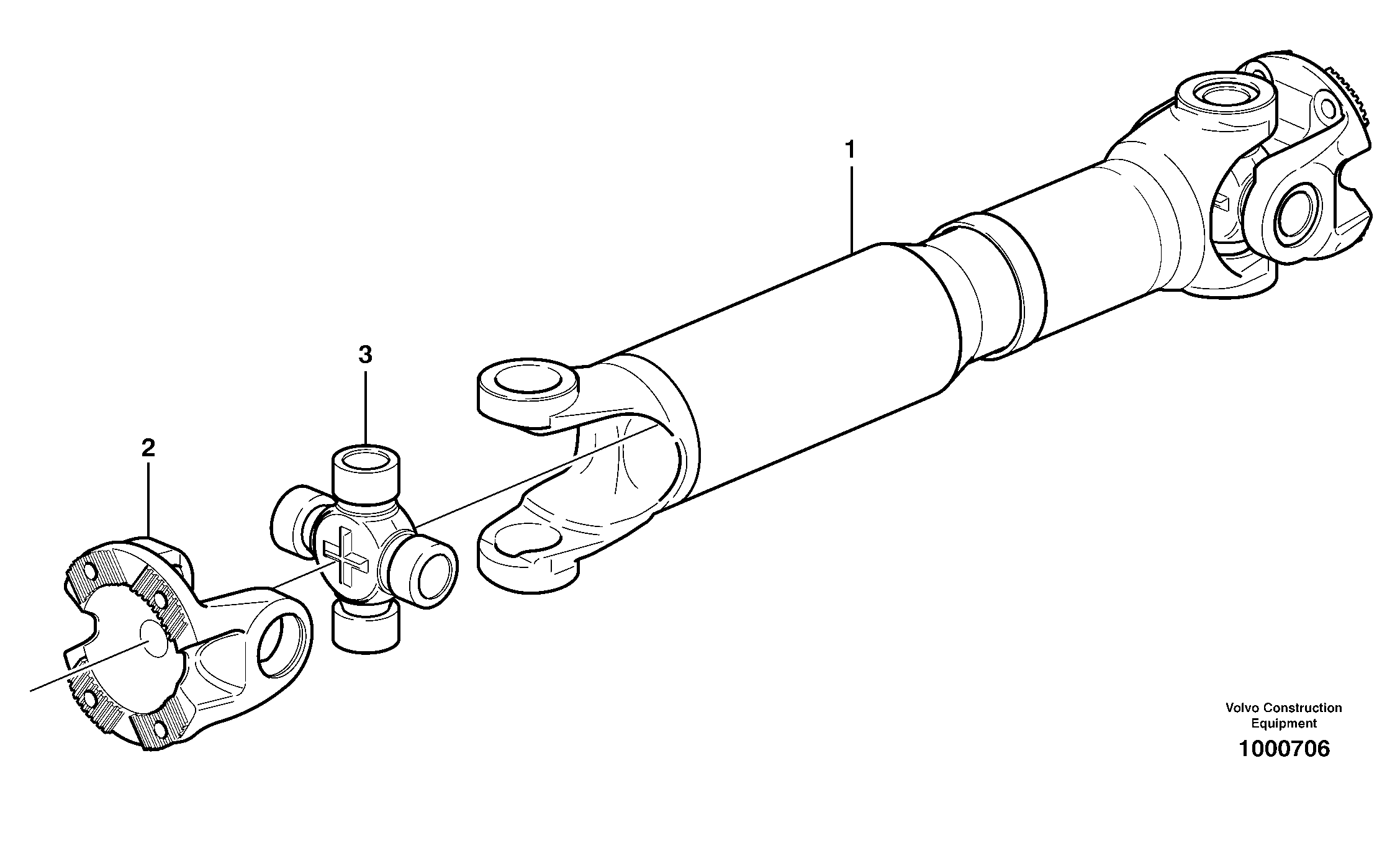 Схема запчастей Volvo L60E - 39959 Propeller shaft middle L60E