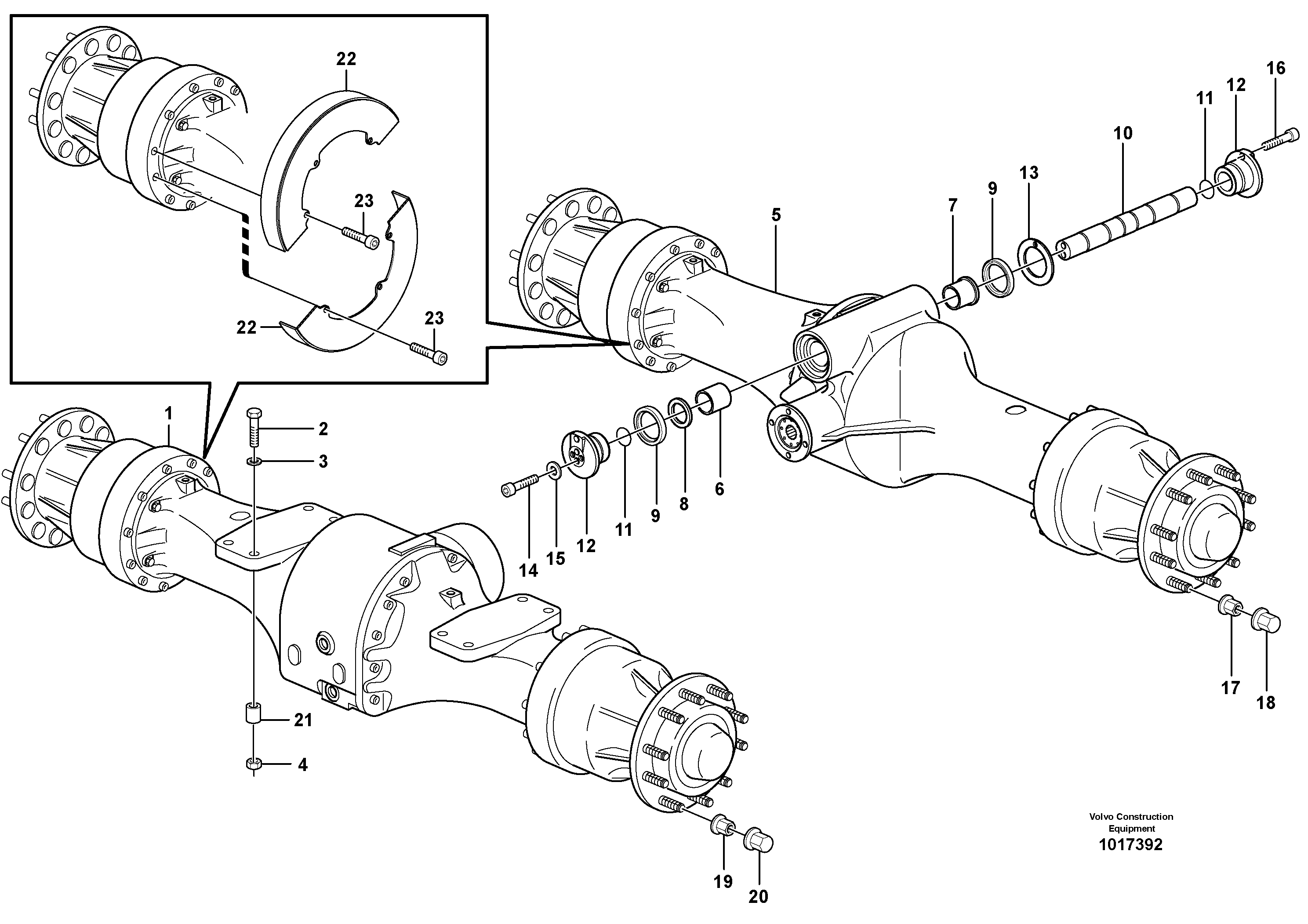 Схема запчастей Volvo L60E - 39962 Planet axles with fitting parts L60E