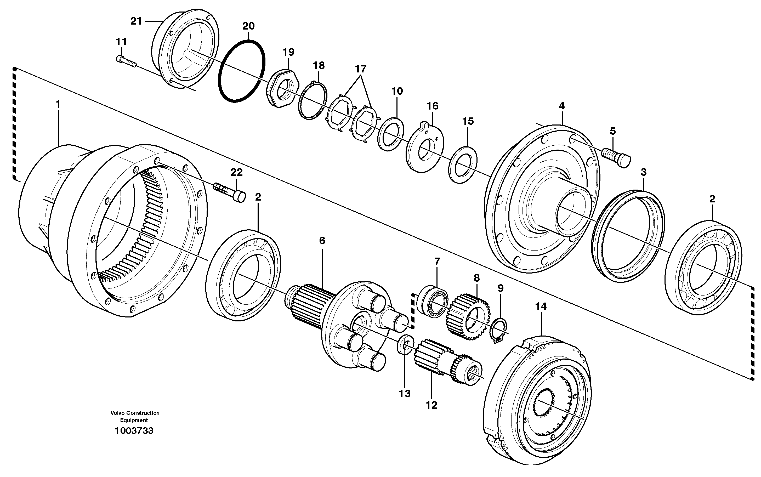 Схема запчастей Volvo L60E - 39968 Planetary axle, Front L60E