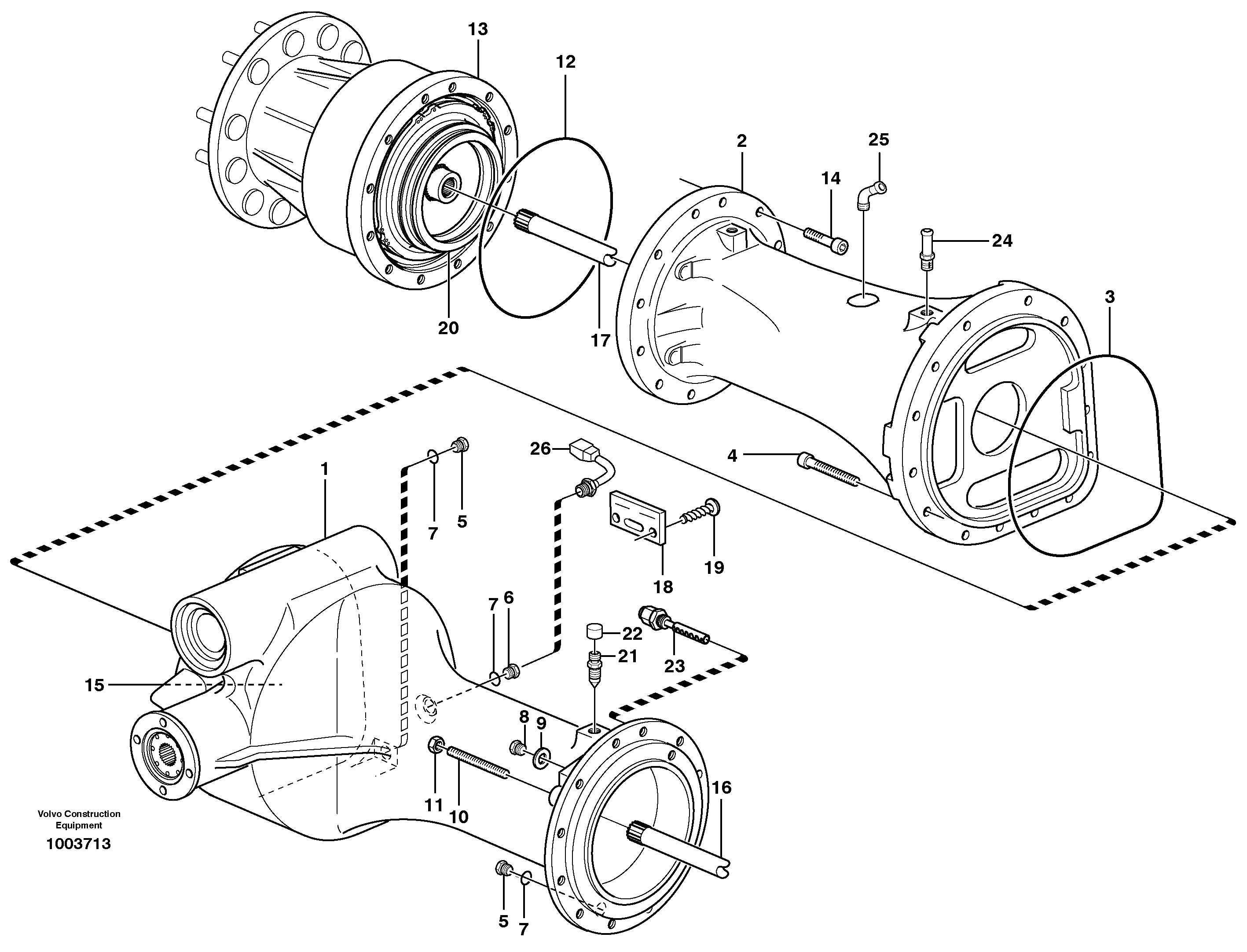 Схема запчастей Volvo L60E - 39556 Planet shaft, rear L60E