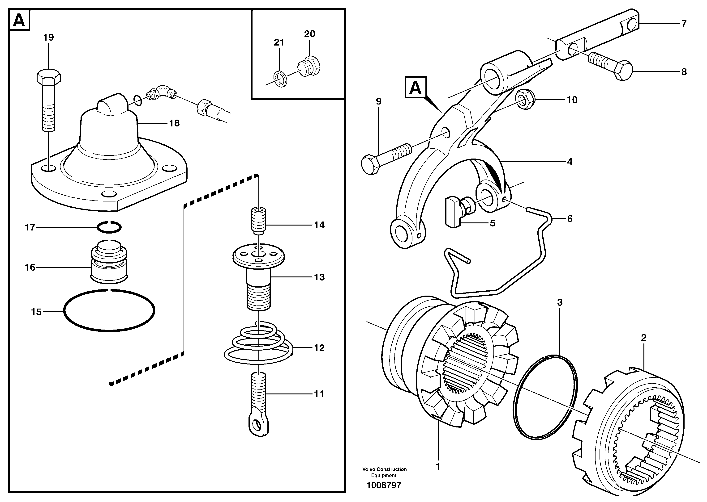 Схема запчастей Volvo L60E - 39561 Differential lock L60E