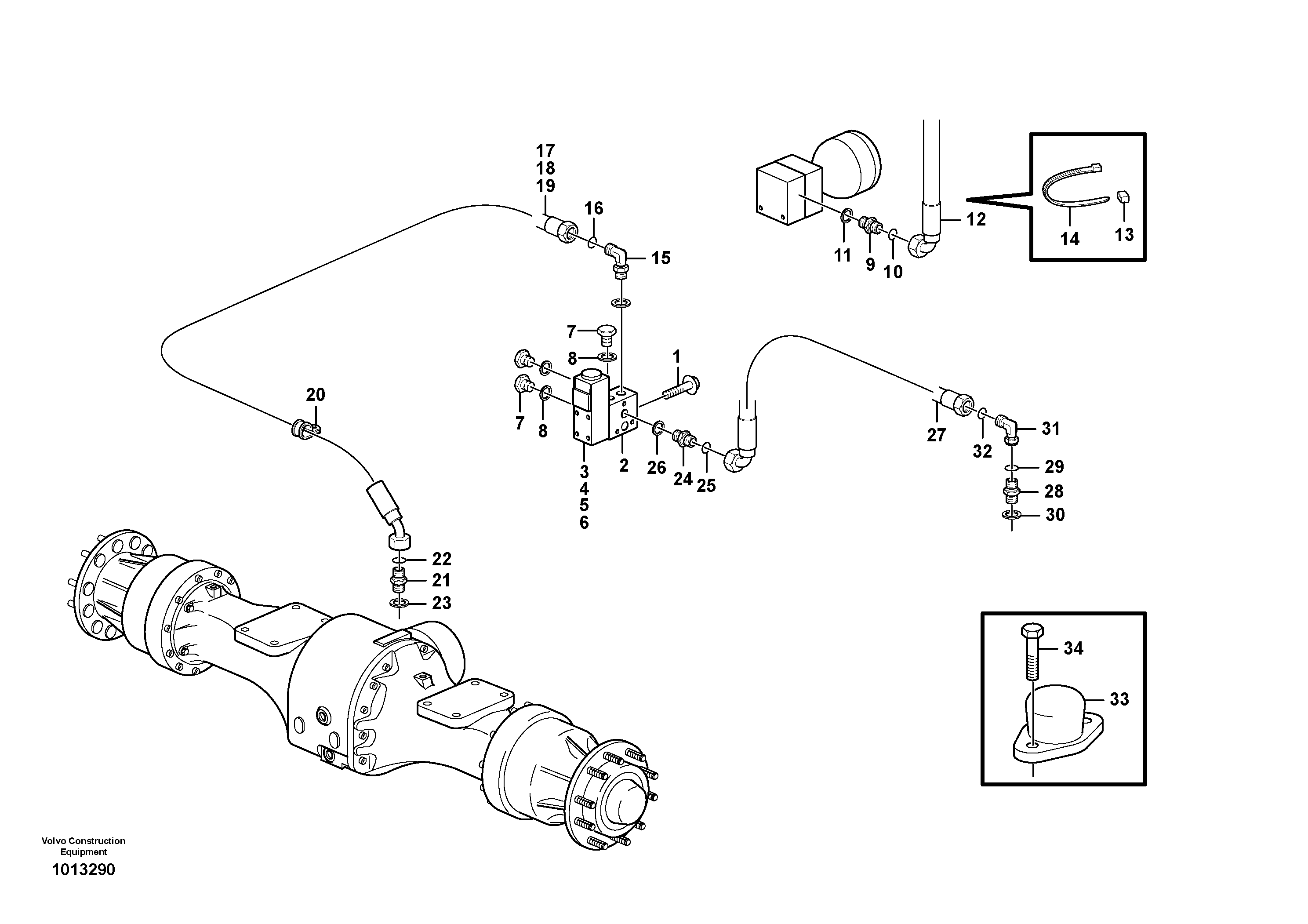 Схема запчастей Volvo L60E - 39563 Controls, differential lock L60E