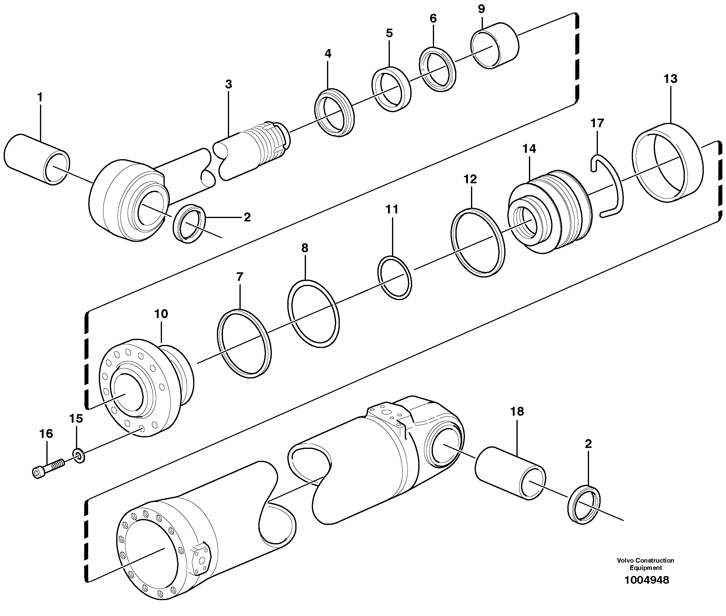 Схема запчастей Volvo L70E - 34124 Hydraulic cylinder, tilt L70E