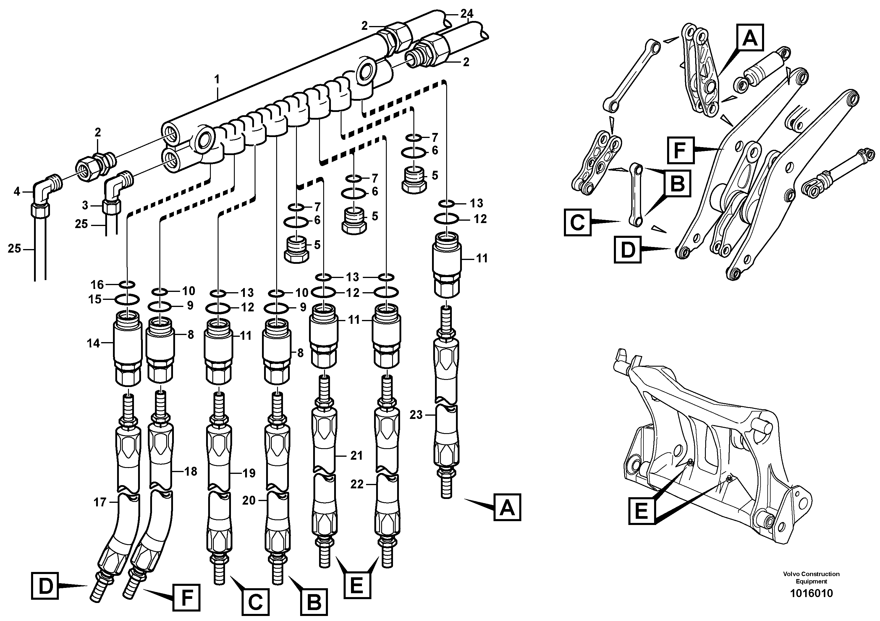 Схема запчастей Volvo L70E - 38449 Distribution block, B2 L70E