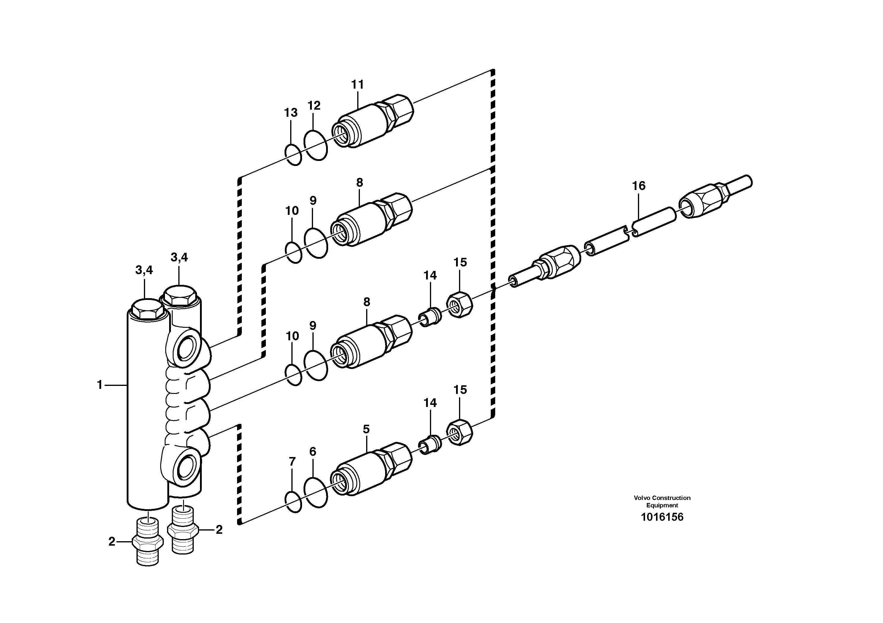 Схема запчастей Volvo L70E - 38456 Distribution block, B3 L70E