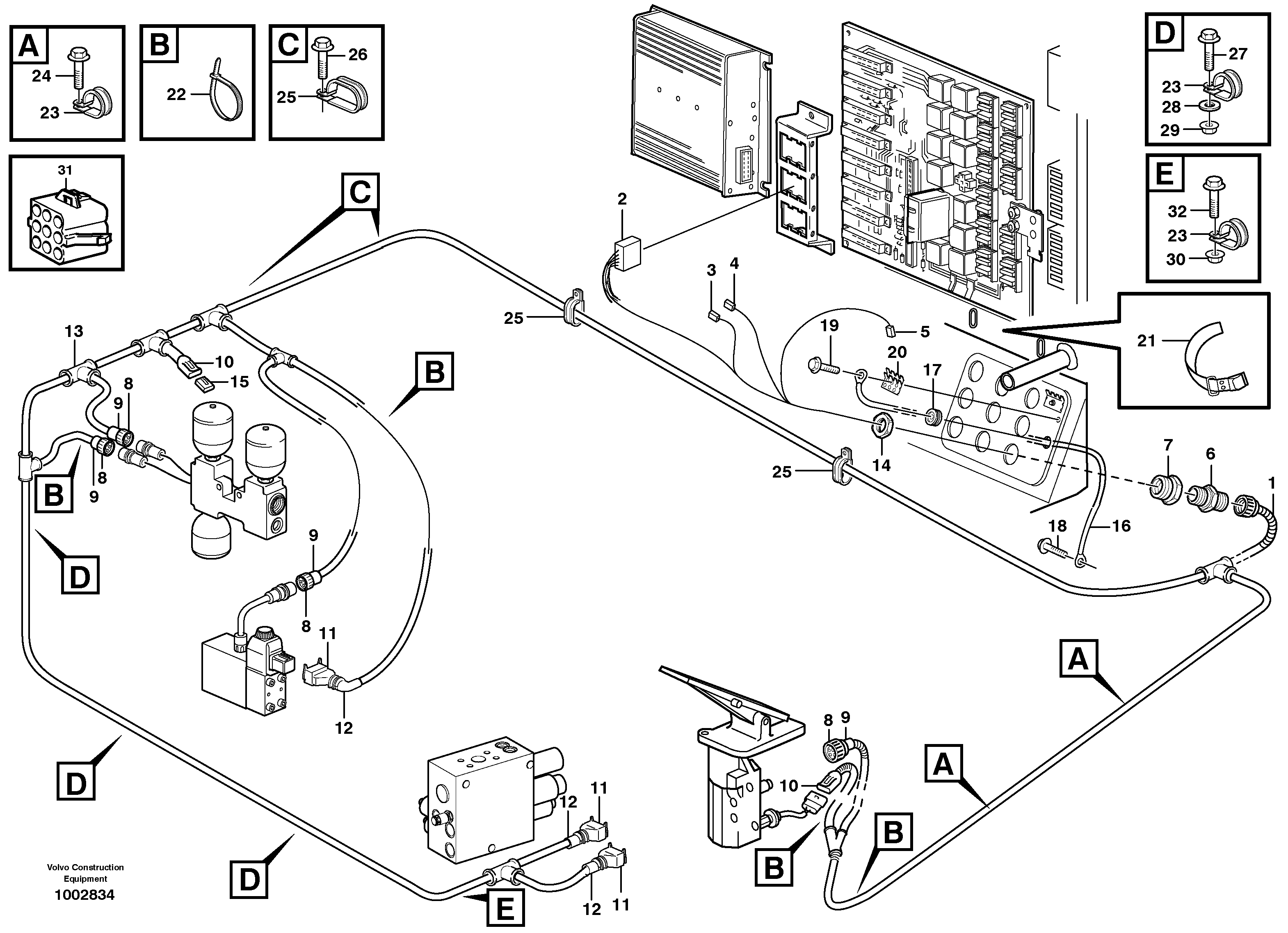 Схема запчастей Volvo L70E - 81813 Cable harness, under cab L70E